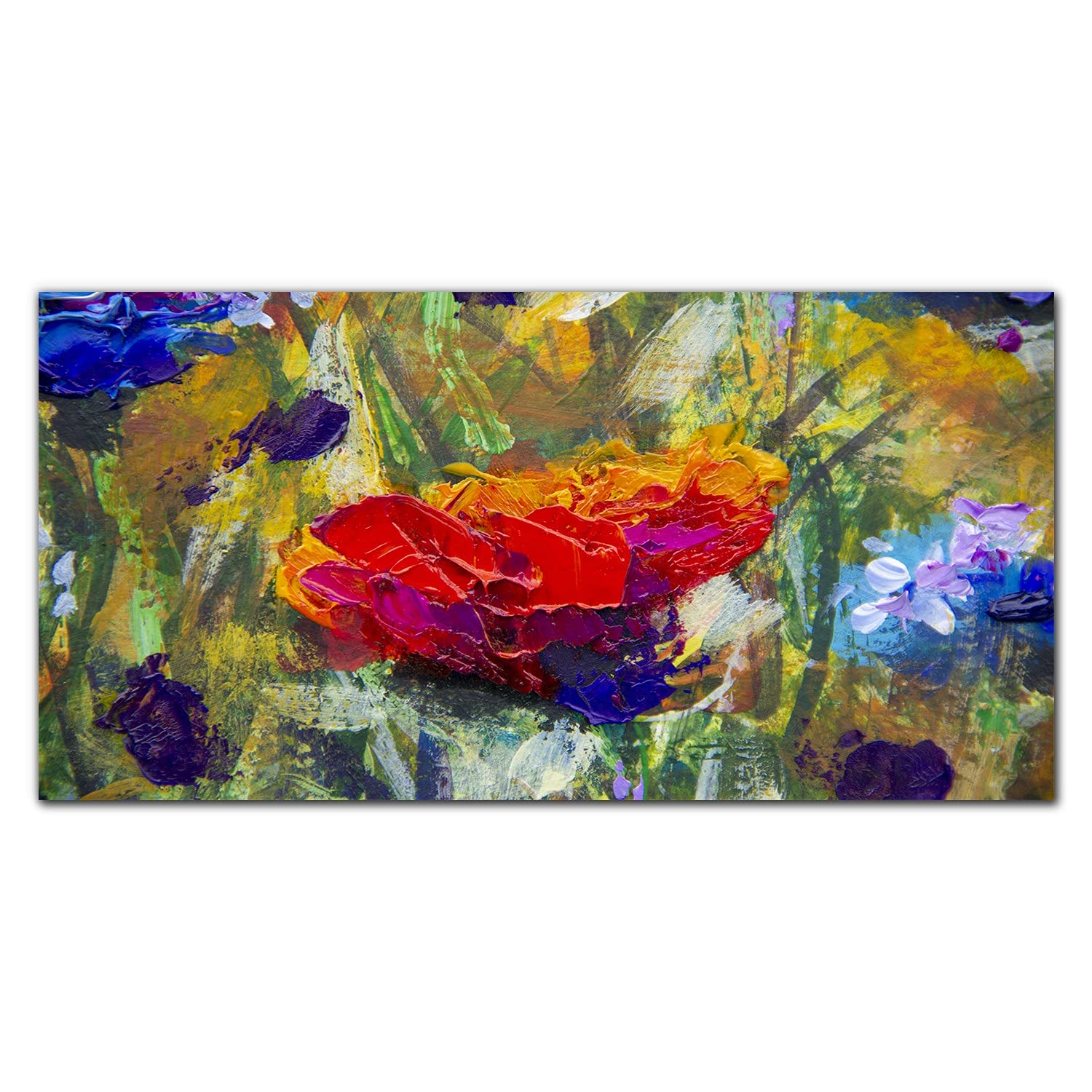 Crédence de cuisine adhésive 100x50cm panneau en verre trempé dosseret mural prairie