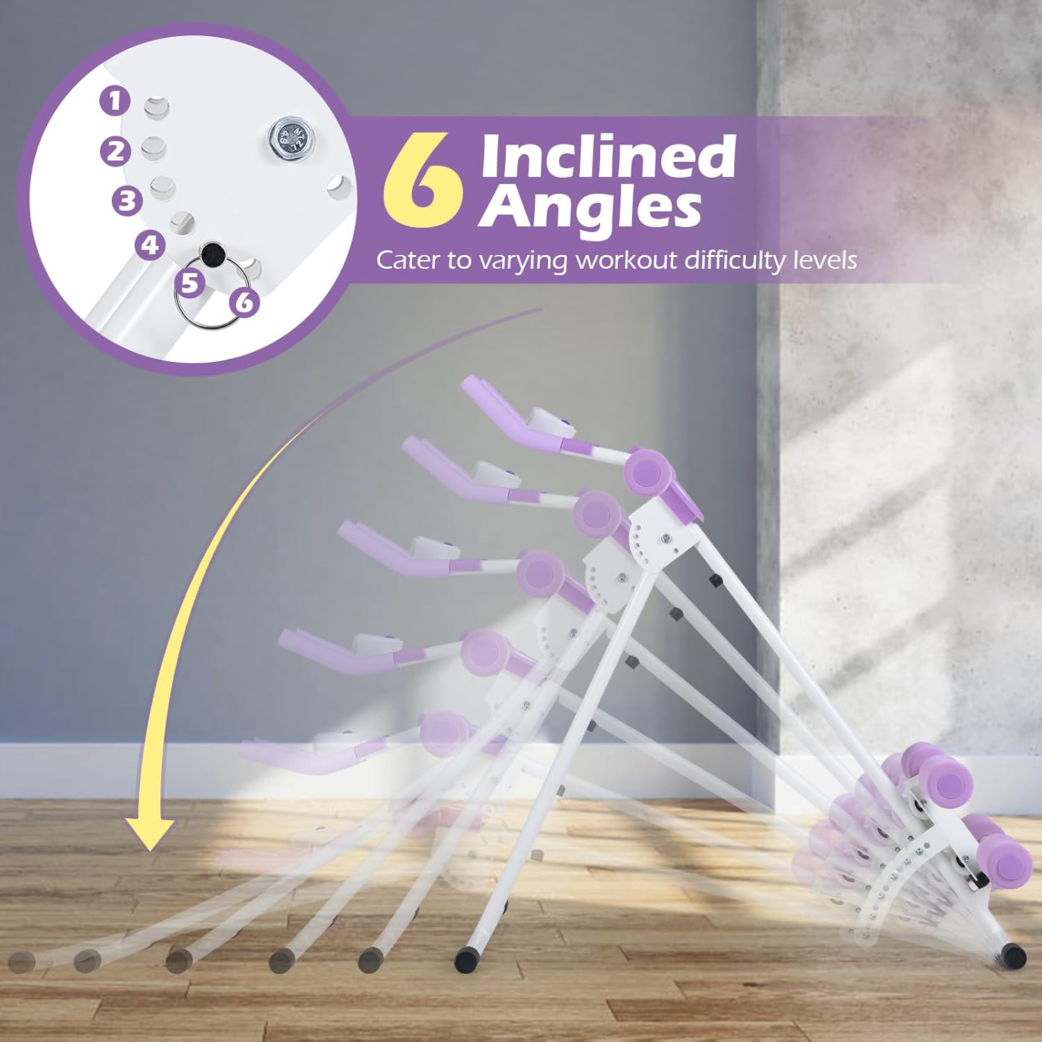 Goplus Foldable Ab Trainer, Abdominal Trainer W/6 Inclined A...