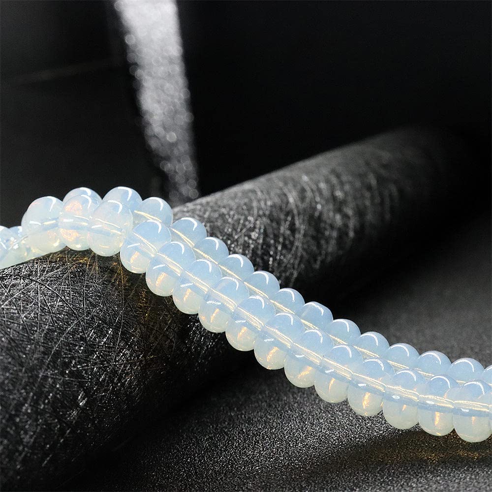 Abacus Beads, Natural Stone, DIY Accessories, semi-Finished Buttons, Round Strings, Loose Beads-Protein_5X8mm, About 72 Pieces, About 38g