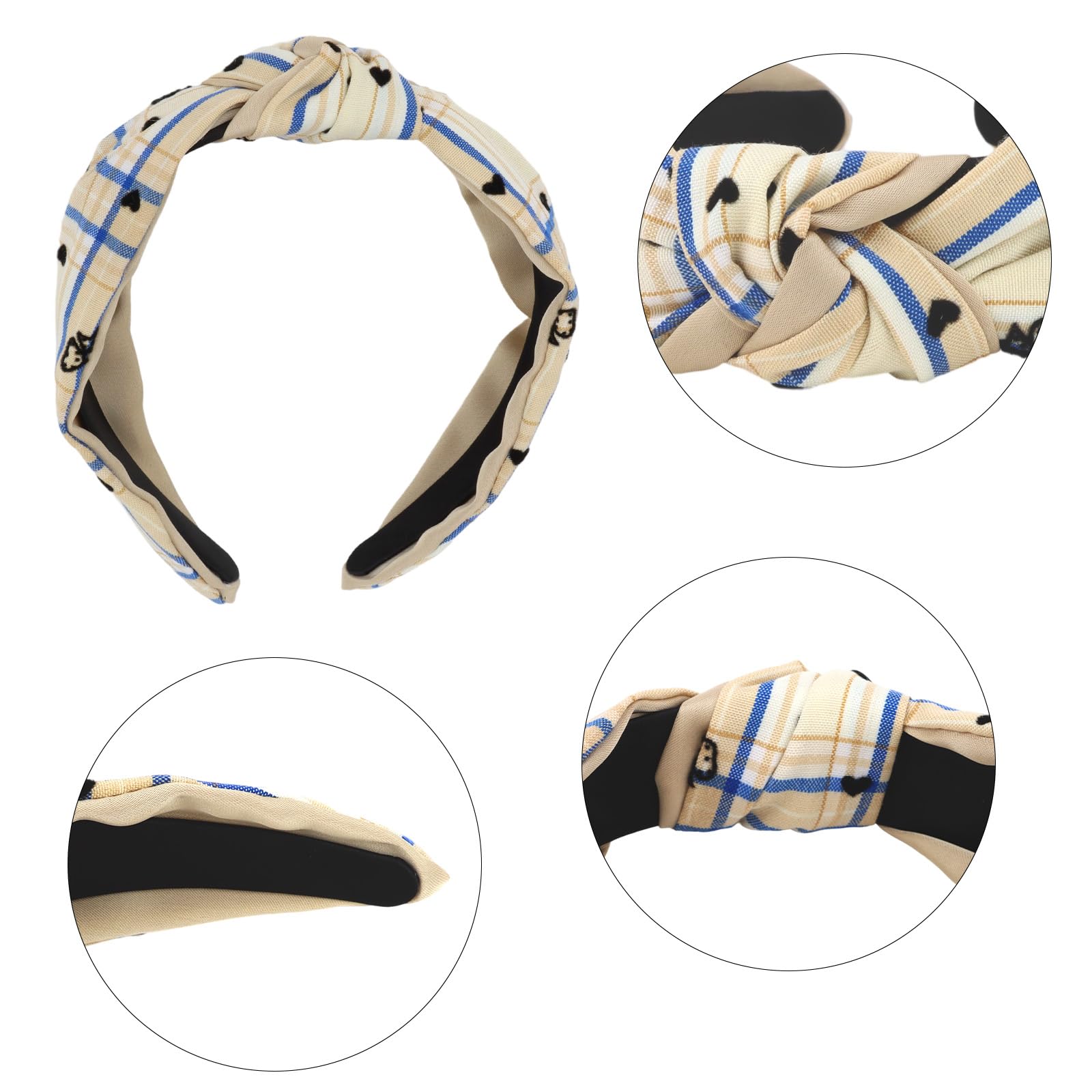 Padorul Plaid Knotted Headband for Women - 2 - Pack Cute Bow Hair Hoops, Vintage Style Hair Accessories for Daily Wear Party & School - Image 3