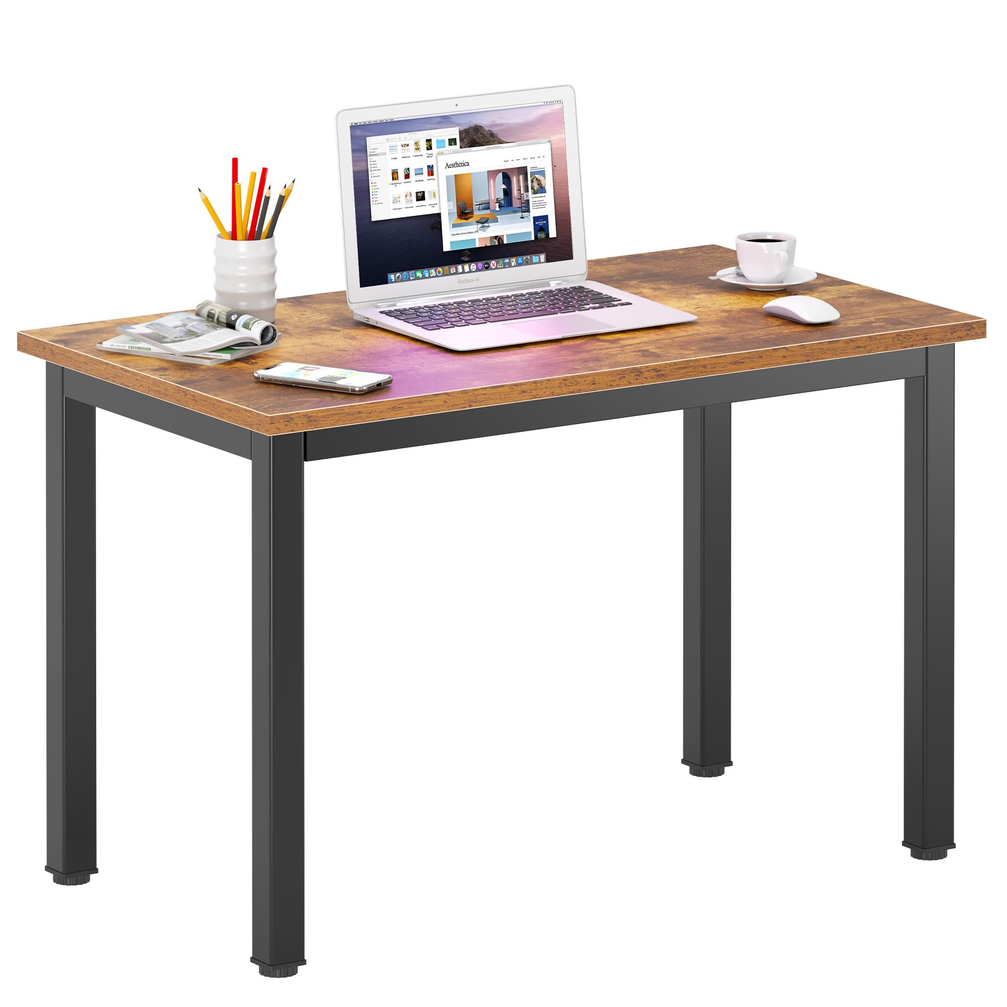 DlandHome 31.5 Inches Small Computer Desk for Home Office Writing Table for Small Spaces Study Table Laptop Desk (Retro)