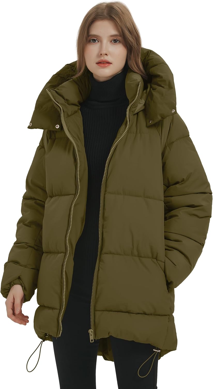 Amazon.com: Rousytn Womens Hooded Puffer Jacket Thicken Full-Zip 