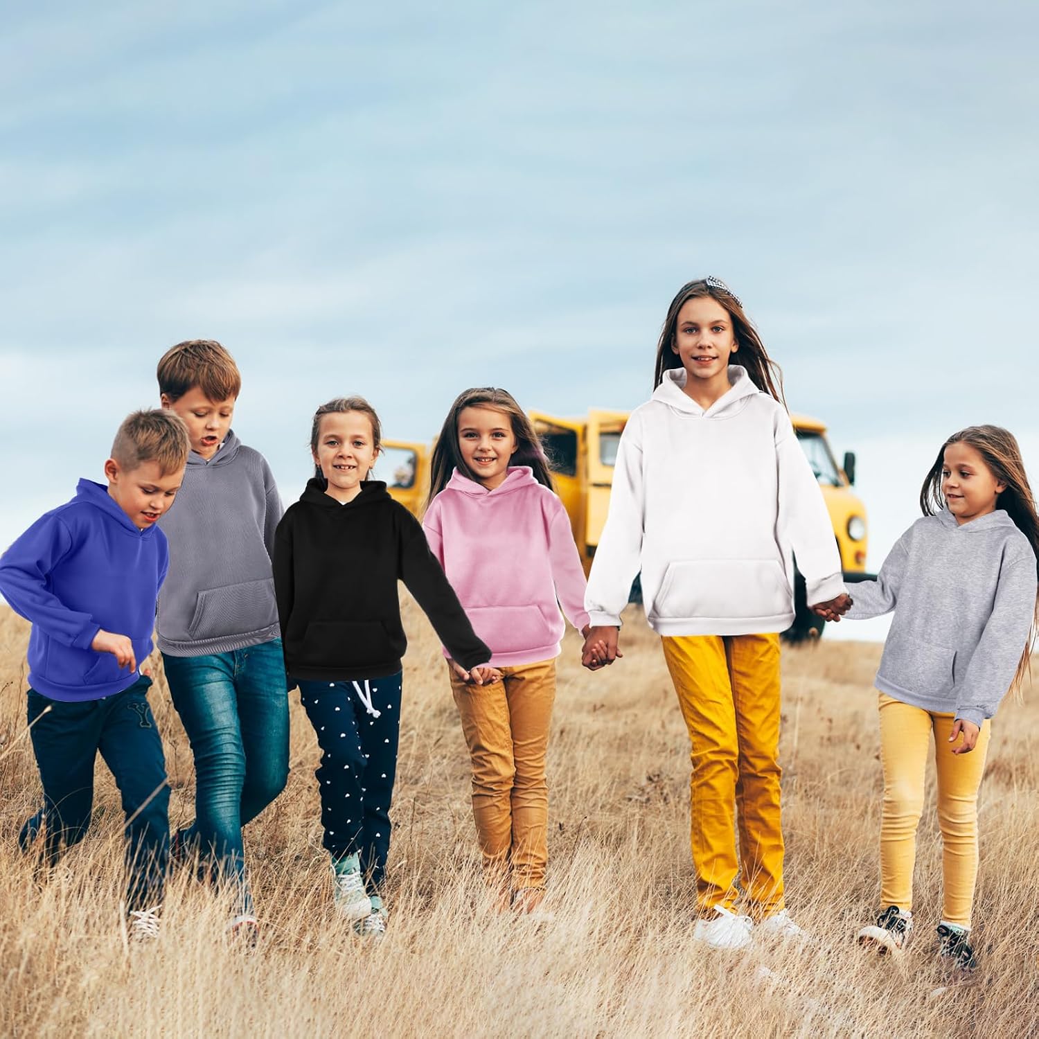 Silkfly 3 Pack Boys Hoodies for Kids Girls Fleece Pullover Teen Long Sleeve Sweatshirts Pullover with Pocket