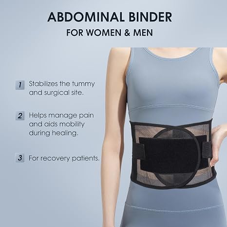 COMFYTHERA Umbilical Hernia Belt, Elastic Abdominal Binder Lower Waist Support Belt, Post Surgery Postpartum Belly Band Belly Wrap Hernia Belt Stomach Compression Wrap for Men and Women (Medium)