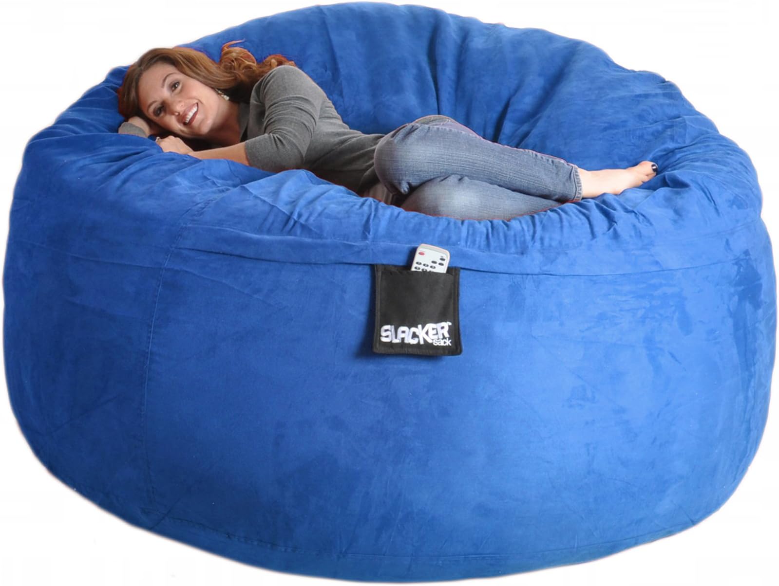 6-Feet Foam Microsuede Bean bag Chair, Large, Royal Blue