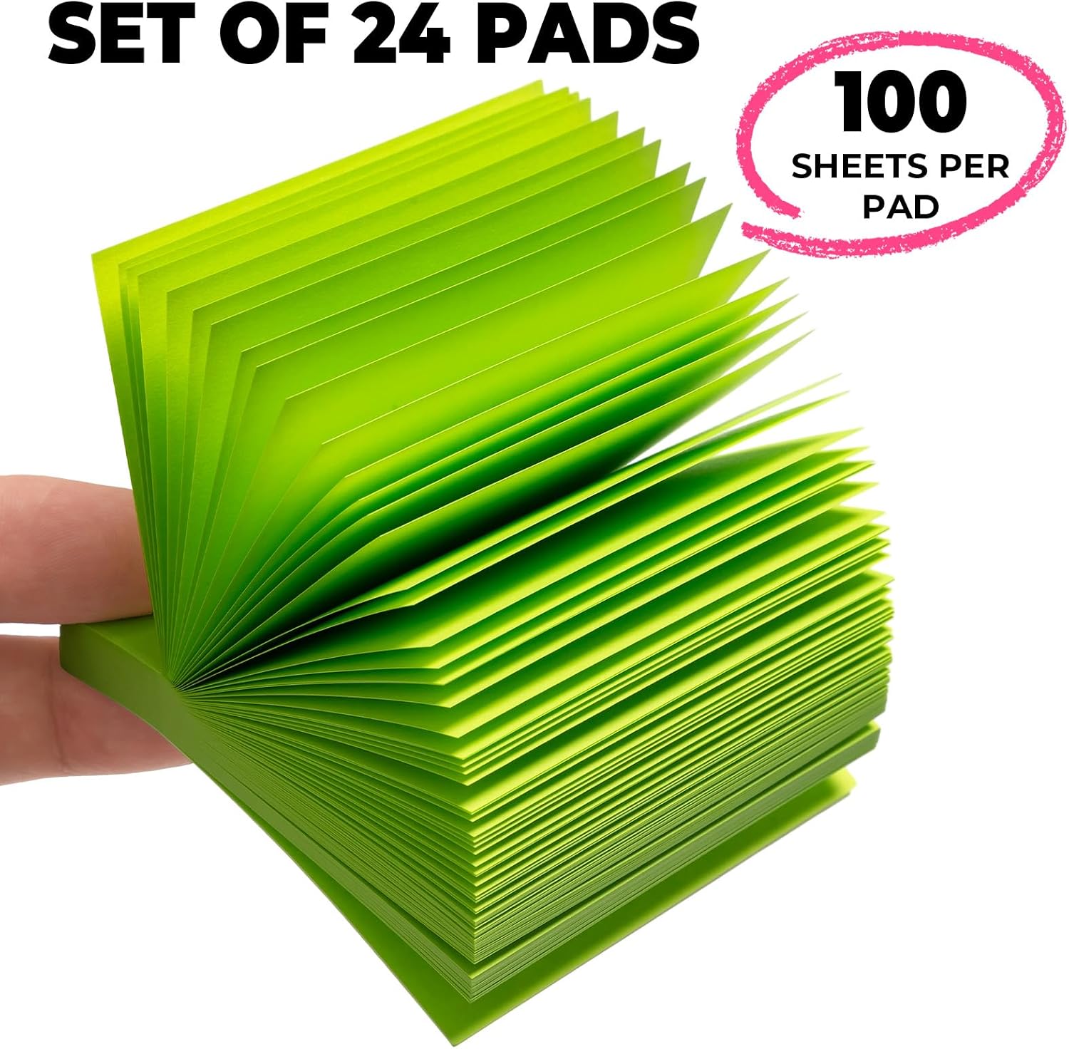 M&G 24 Pads Sticky Notes 3x3 Inch Self Sticky Notes 6 Bright Colors Easy to Stick Office and School Supplies for Home, Desk, and Notebook Use, 100 Sheets/Pad image 4