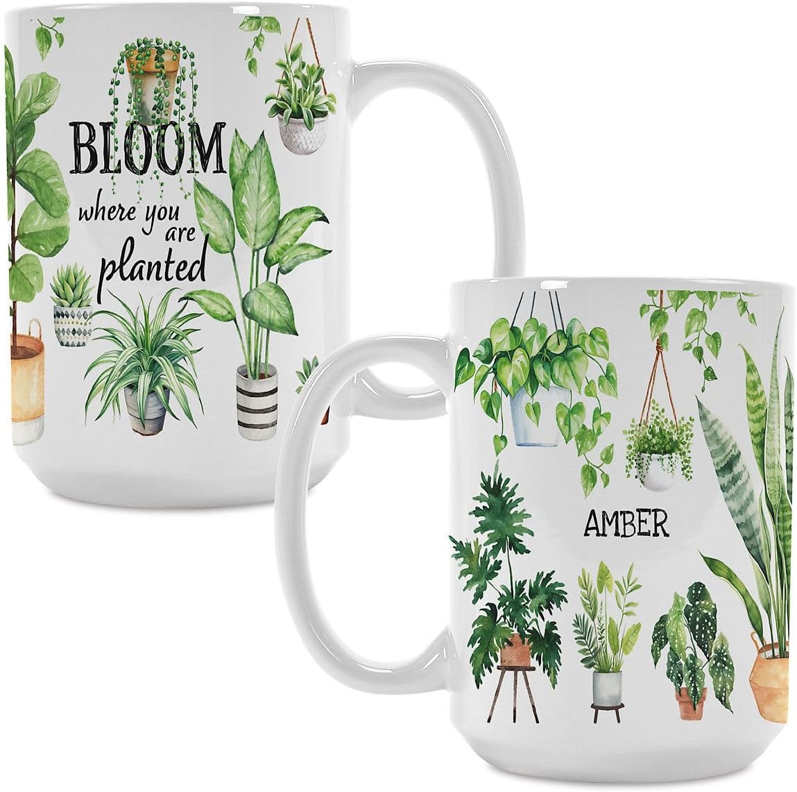 Current Bloom Where You're Planted Personalized Mug - Ceramic Novelty Coffee Cup, 15 oz, Dishwasher and Microwave Safe, Festive, Gifts, Add Names