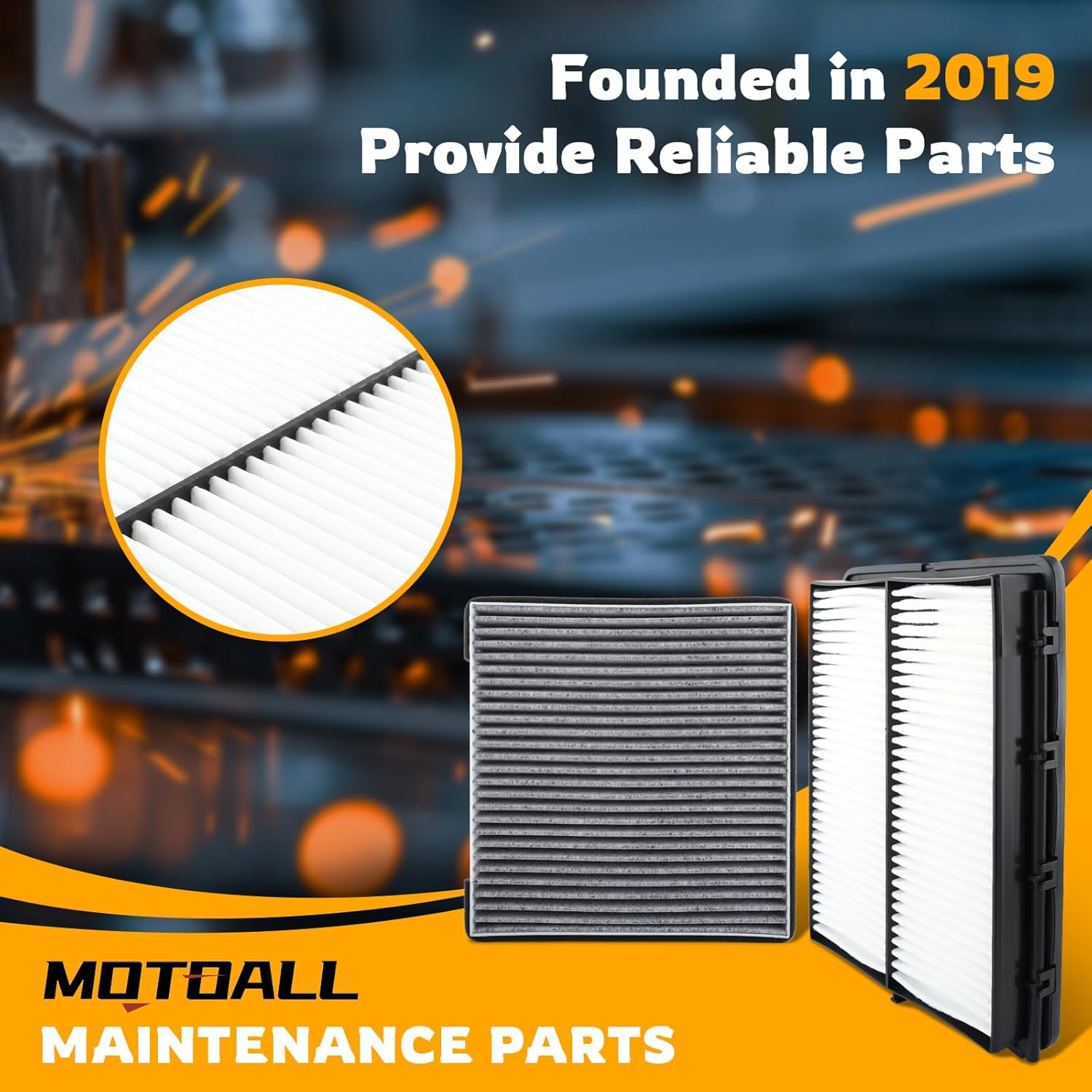MOTOALL Engine Air Filter & Cabin Air Filter Combo Set Replaces# 28113-A9100 08790-3M000A Fit for Kia Telluride for Hyundai Santa Fe 2019-2024