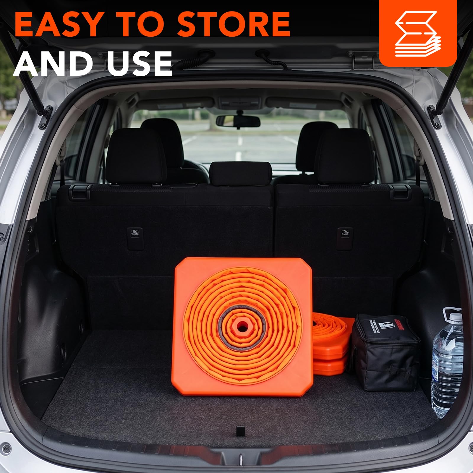 Conos de seguridad plegables para seguridad vial, 71,1 cm, cono de estacionamiento con collares reflectantes, conos de seguridad naranja para estacionamiento, entrada, entrenamiento de conducción, etc