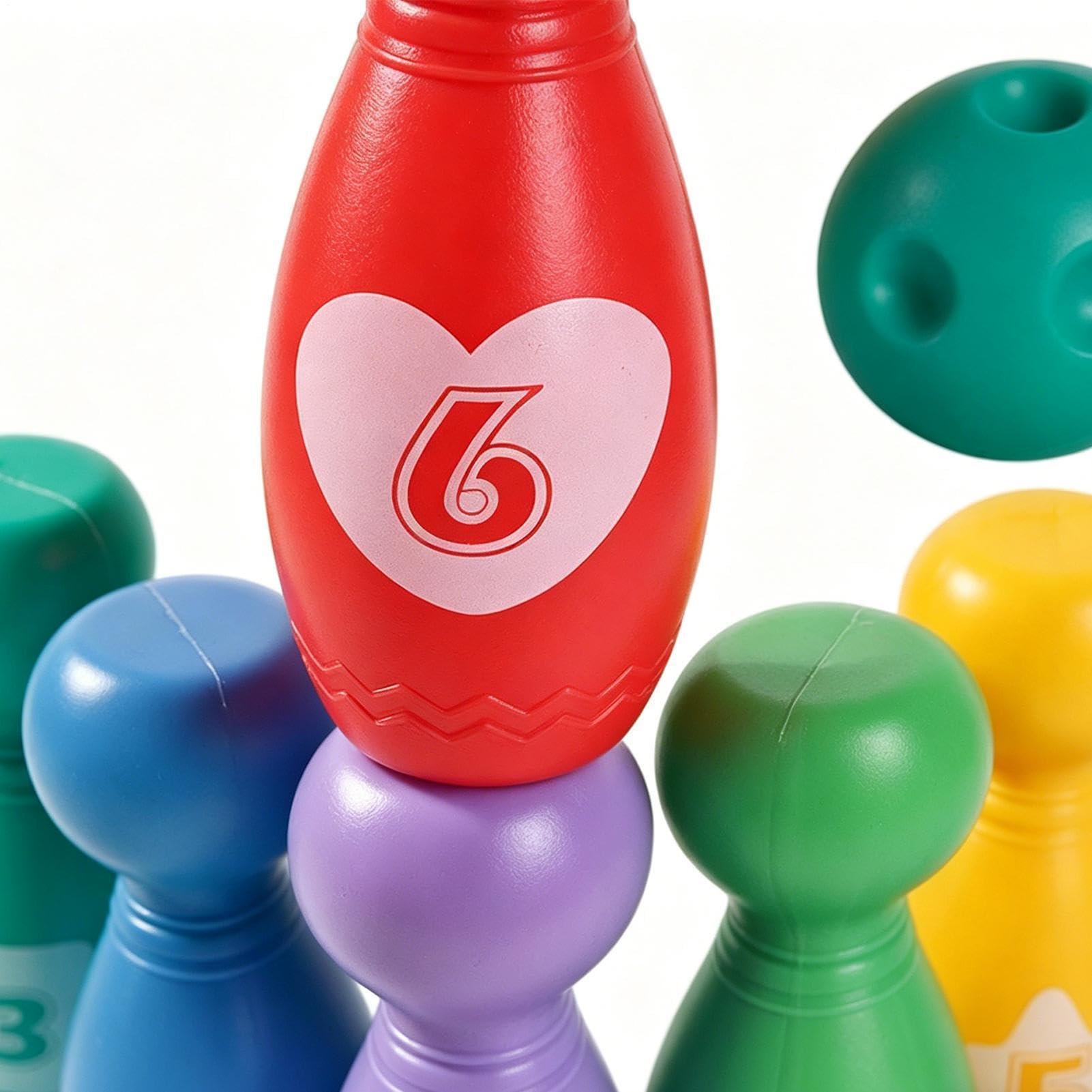 Generico Bowling Set, Educational Fun Playset, 7.09x5.39 Inches Sports Toy with Portable Design, Sturdy ABS Pins Kit, Garden Games with Colorful Style, Backyard Activity for Children Boys
