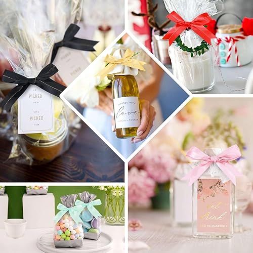 Miniatura 4 de Efavormart - 50 lazos de cinta dorada preatados de 10 pulgadas, cinta de satén con forro de lámina dorada para cesta de regalo y decoración de