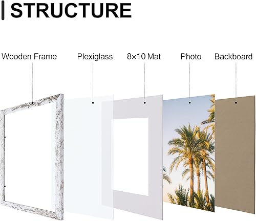 Vista 935 de Vittanly - Juego de 9 portarretratos, plexiglás resistente a rupturas, exhibe fotos de 12 x 12 pulgadas o, con paspartú, de 8 x 8 pulgadas, marcos