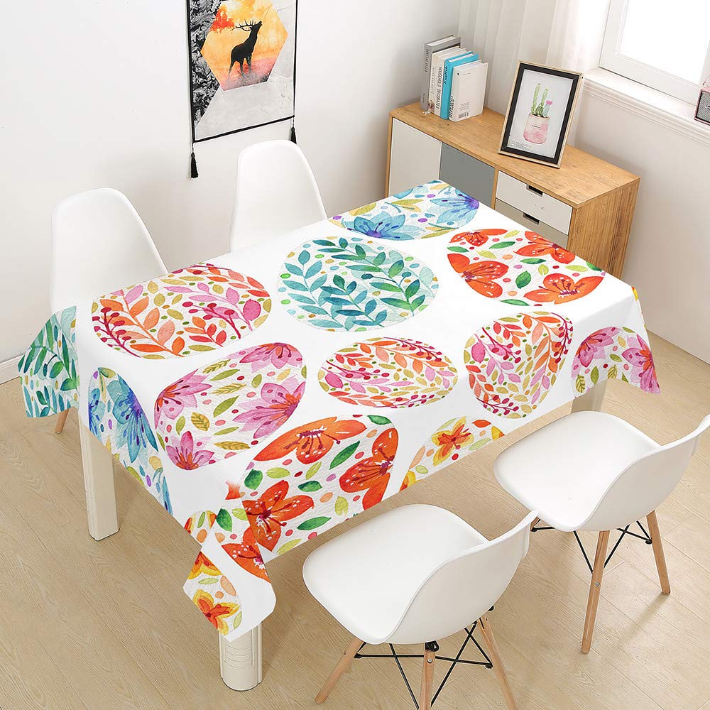 Nappe Rectangulaire Impermeable, Chickw1 Imprimé Oeuf De Lapin De Pâques Nappe En Polyester L'épreuve De L'huile Antifouling Nappe De Table Pour
