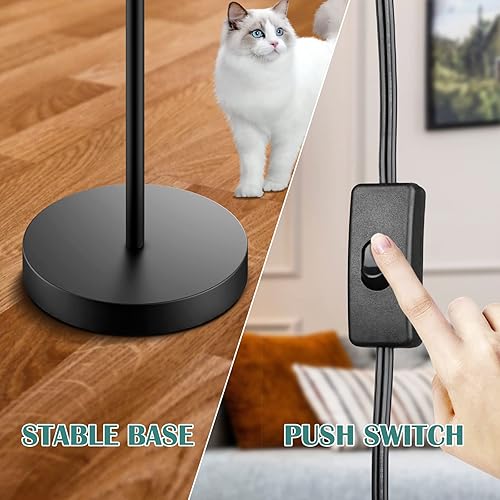 Miniatura 5 de Lámparas de pie industriales ajustables para sala de estar, lámpara de lectura rústica con sistema de polea, moderna lámpara de trabajo de poste