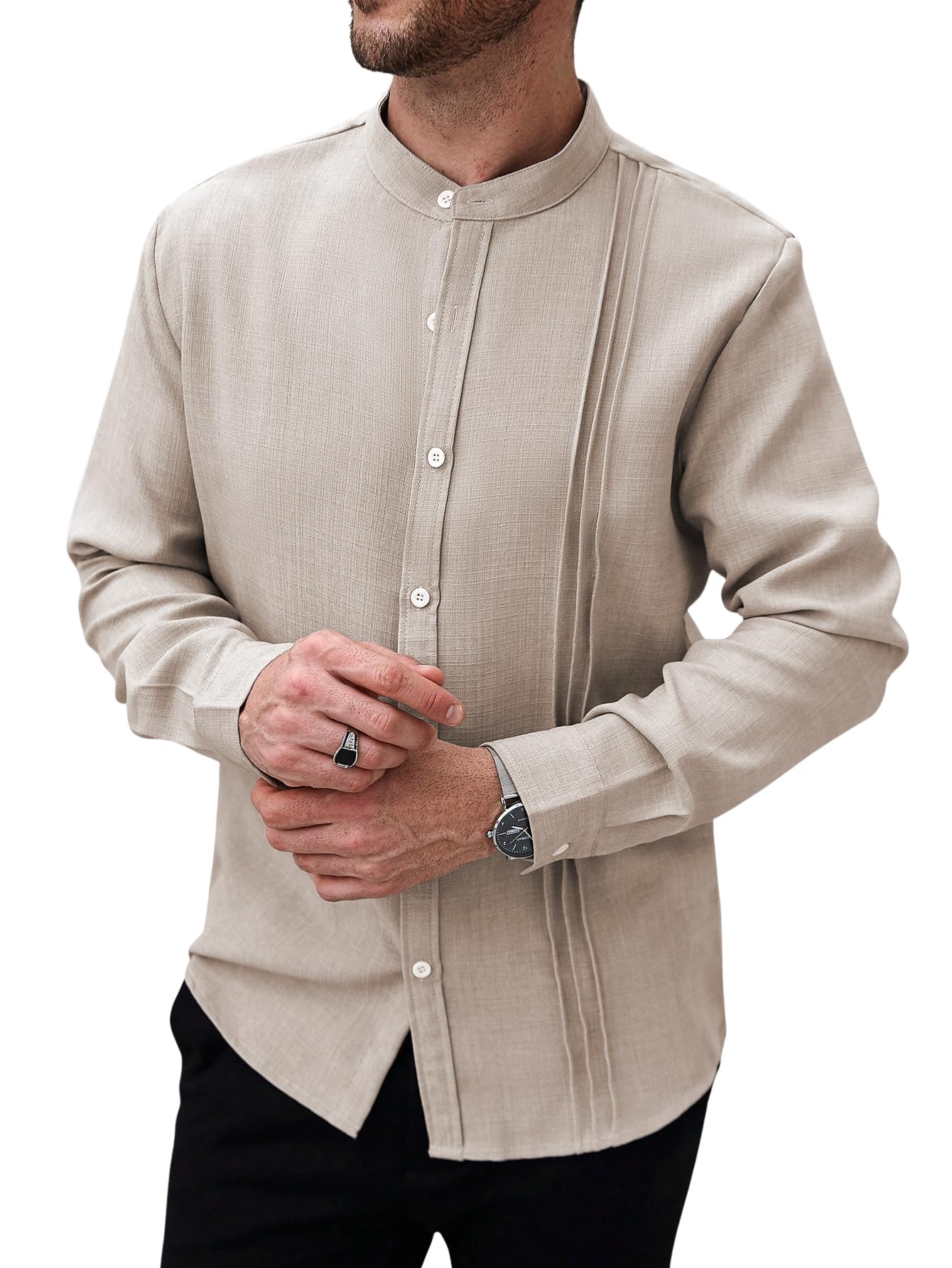tagdo Men's Casual Shirt for Men | Linen Shirt | Full Sleeve| Summer - Regular Fit (2047)-picture-25
