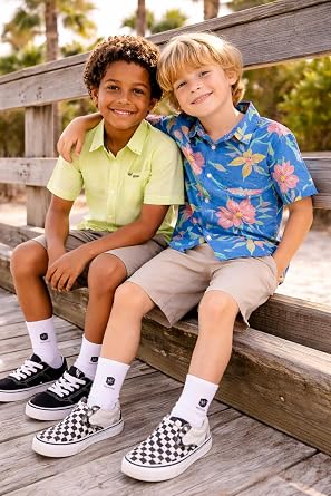 Volcom Toddler Boys 2-Piece Set - Button-Down Shirt & Stretch Twill Shorts | Adjustable Waistband for All-Day Comfort, Breathable Fabric Works Dressy or Casual for Brunch, School or Weekend Outings