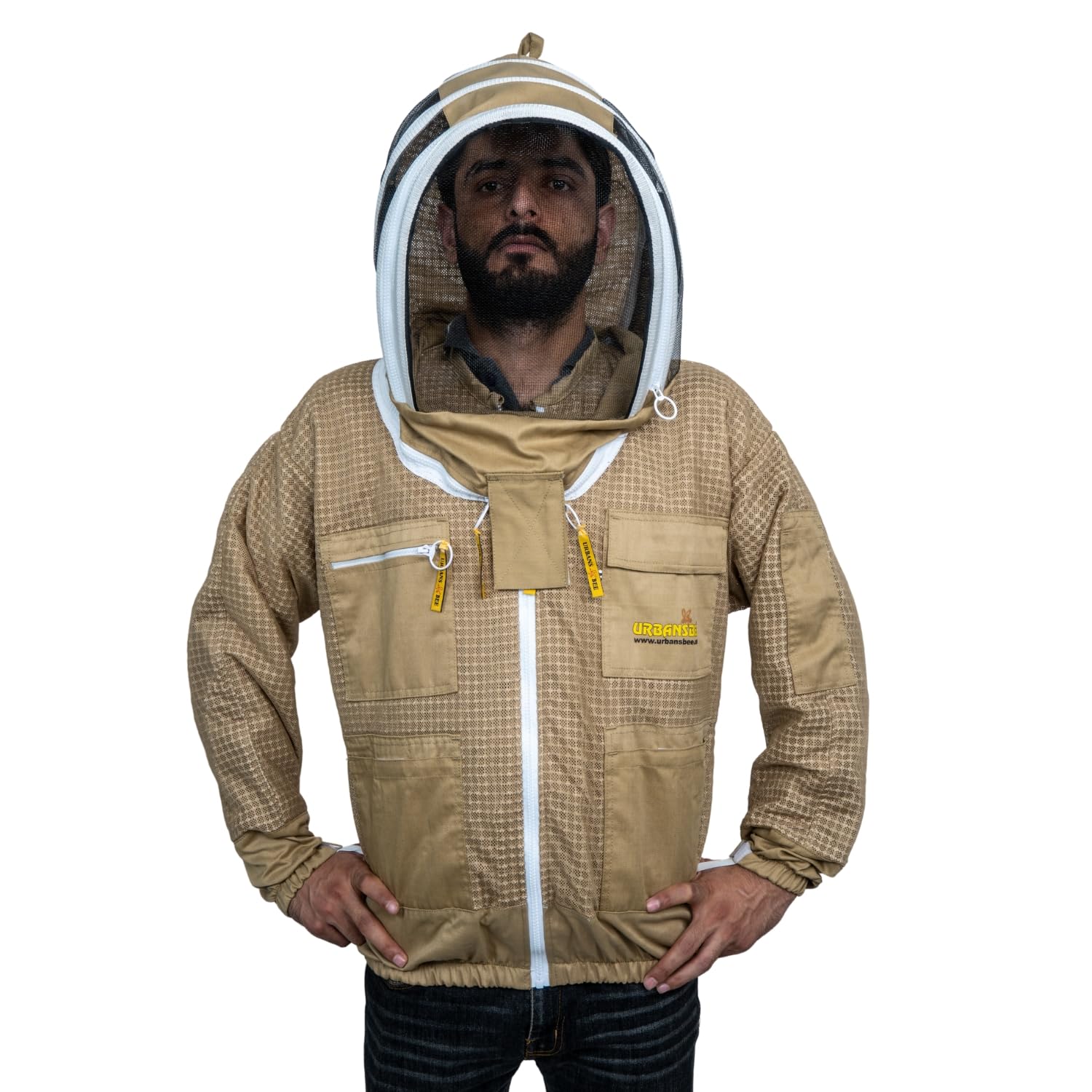 Veste Apiculteur Professionnelle Apiculture 3 Couches Ultra Ventilee avec Voile Fantaisie et Chapeau Protection Apicole Respirante Anti Piqures Confortable Legere