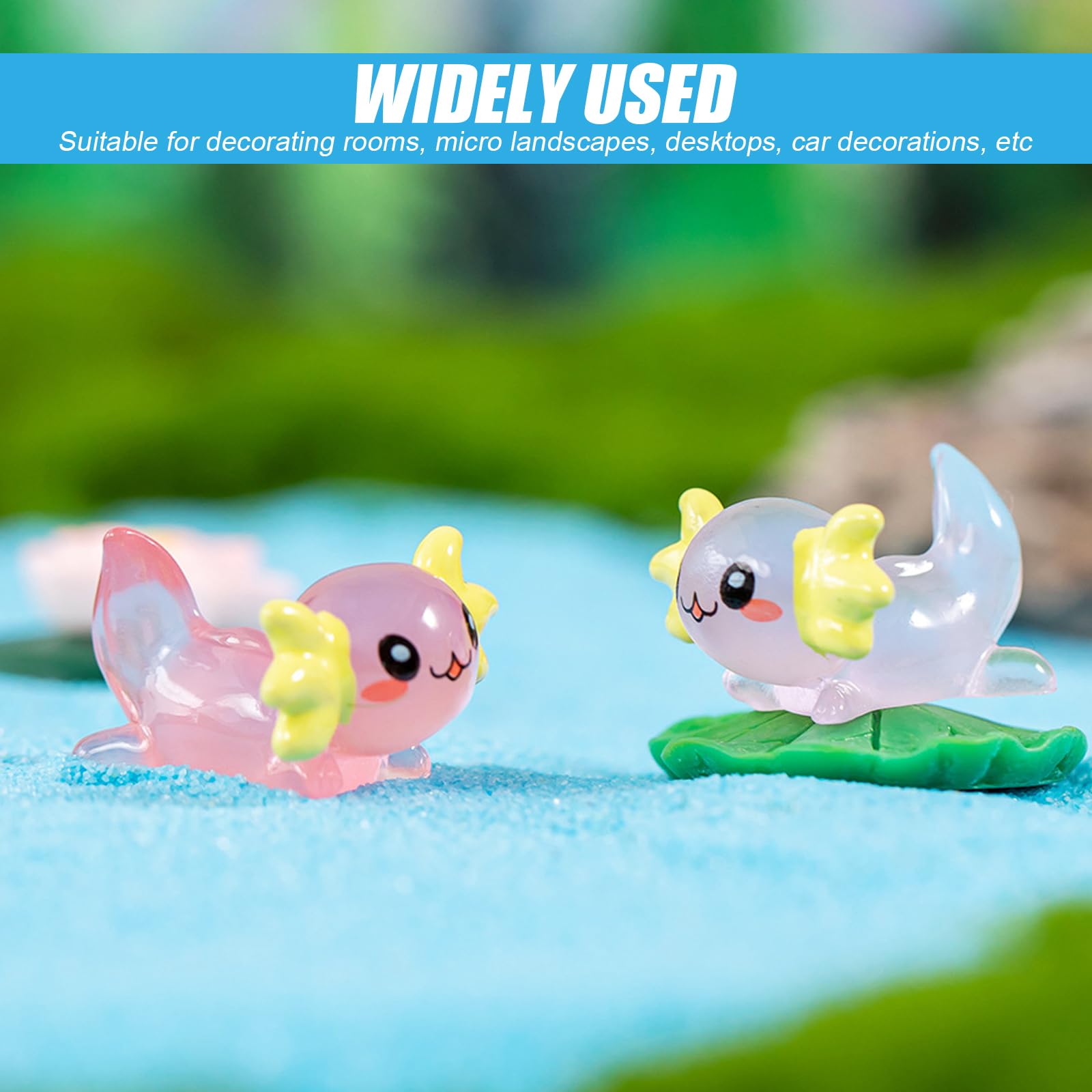 Mini Resin Axolotls 60pcs Mini Axolotl Résine, Paillettes Figurines Miniatures Axolotl Petites