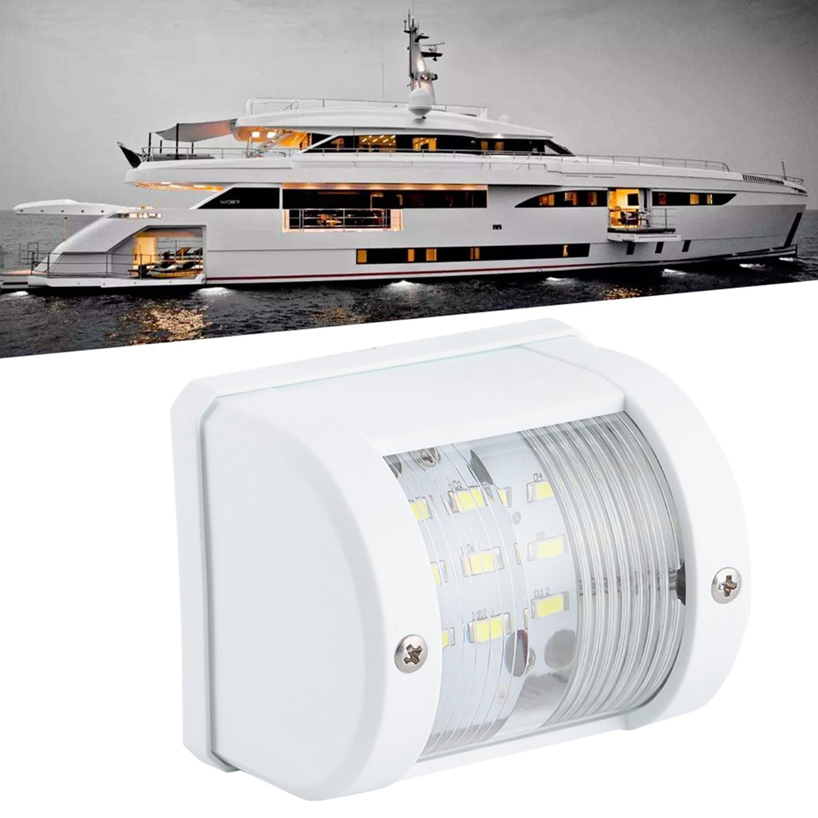 Luce di navigazione a LED marina, 12V/24V 135 gradi Luce di segnalazione sostituzione per barca 5W IP66 Lampada sostituzione per albero di navigazione a LED sostituzione per crociere in barca pesca