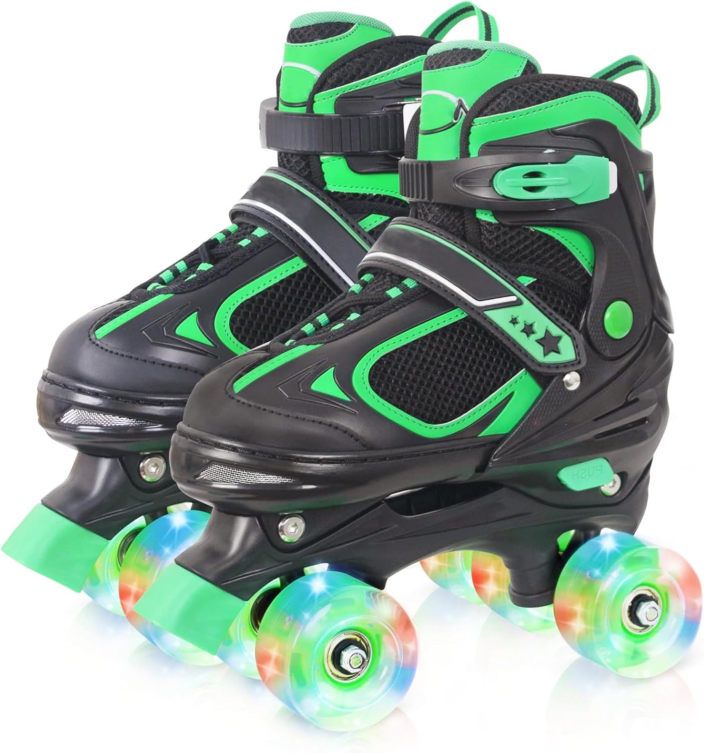 Nattork Kids Roller Skates for Boys Girls,4 Sizes Adjustable Roller Skates with Light up Wheels,Fun Rollerskates for Toddler Kids Beginners Indoor Outdoor