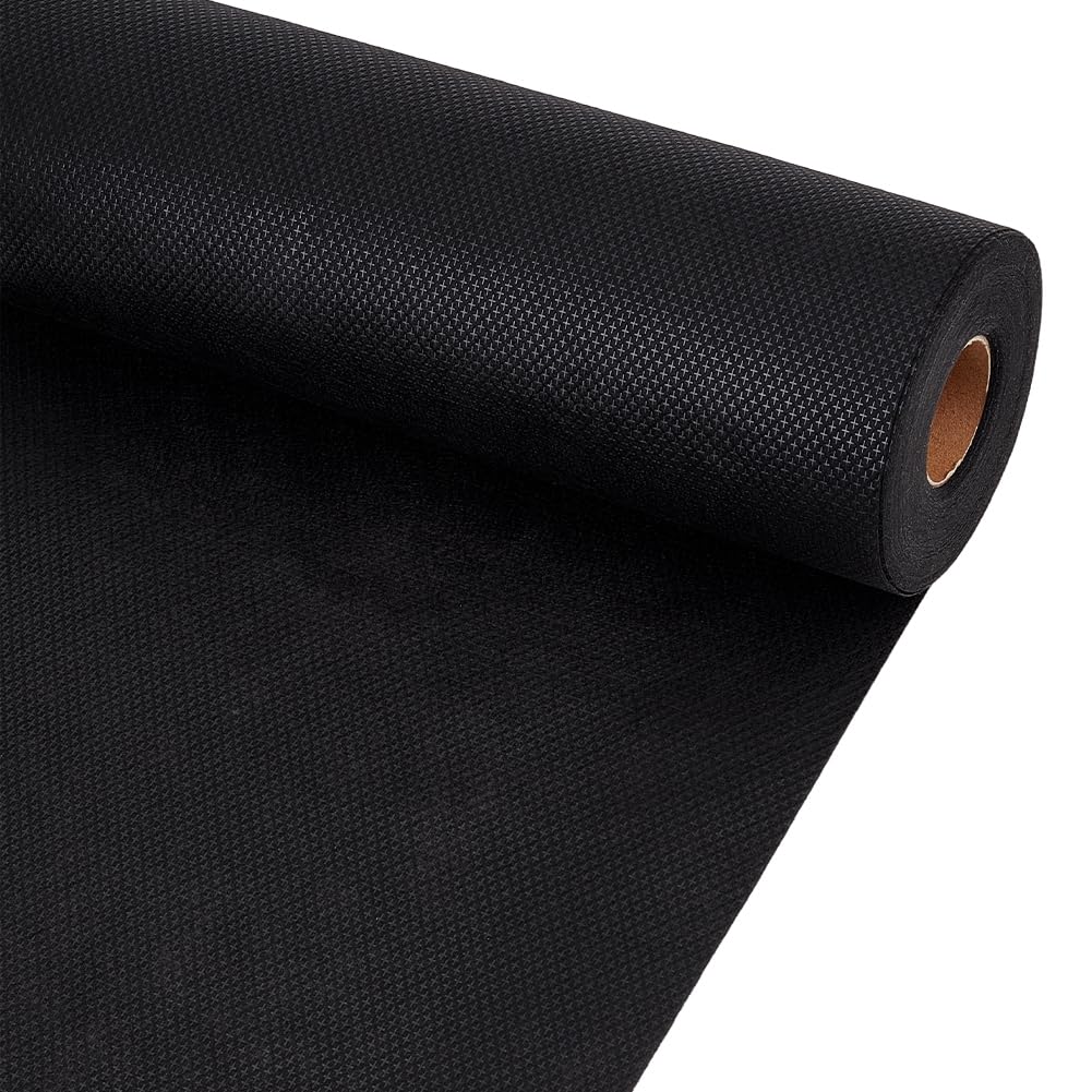 BENECREAT 30 Yards Black No Show Mesh Fabric, 12 Inch Iron on Nylon Fabric Embroidery Stabilizer Backing for Machine Embroidery and Hand Sewing