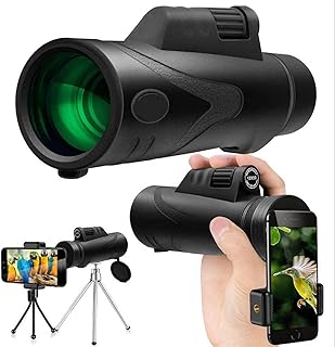 Monocular Telescope, 1545X60 High Power Monocular Telescope Bak4 Waterproof Monoculars with Tripod for Cell Phone for Bird Watching
