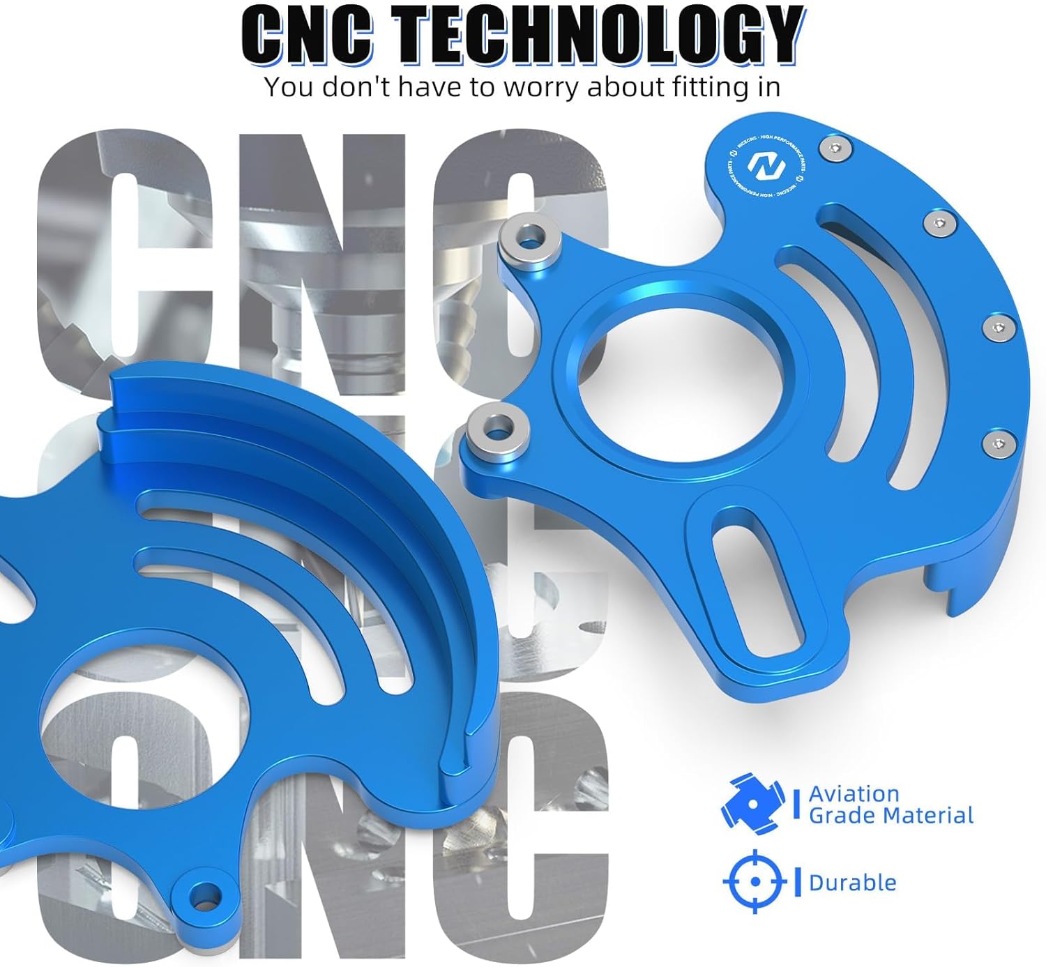 NICECNC Rear Caliper Bracket Disc Brake Guard 11mm Aluminum Compatible with Yamaha YFZ450R 2009 2010 2011 2012 2013-2023, YFZ450RSE 2017 2018 2019 2020 2021 2022 2023, See Fitments Blue