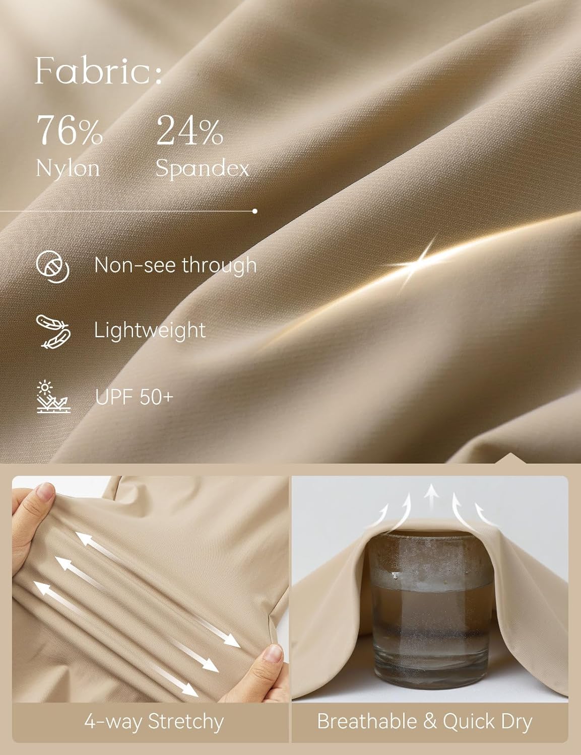 baleaf 20'' Women Capris with Pockets Stretch Golf Work Dress Cropped Pants Straight Leg High Waisted Pull On Summer - Image 4