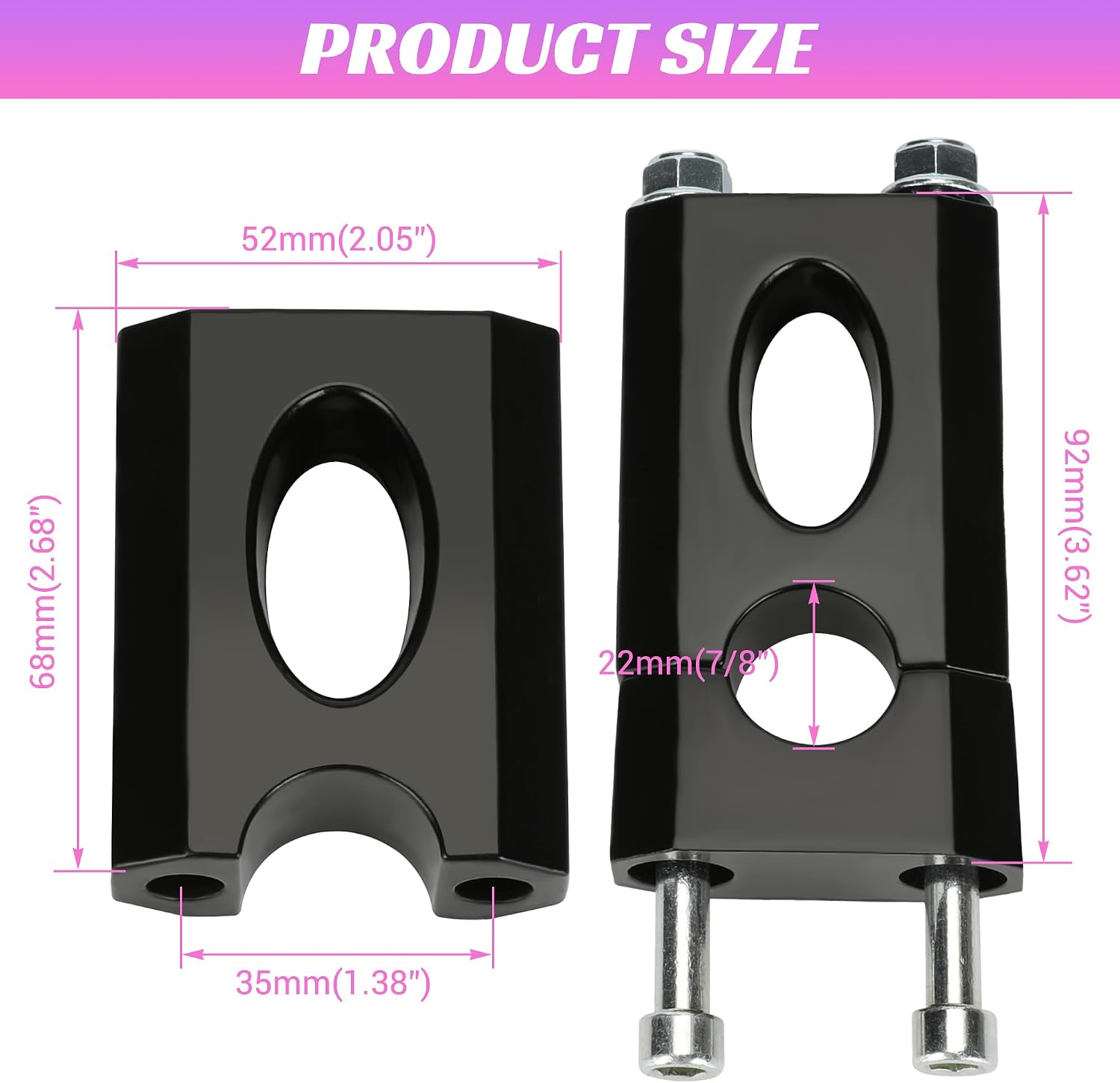 Mini Bike Handlebar Risers 7/8 22mm Bike Handlebar Riser Replacement for Coleman BT200X CT200U-EX Trailmaster MB200 Mega Moto 80 105 Razor MX650 Apollo SSR 110 125 Dirt Pit Bike Motorcycle Part