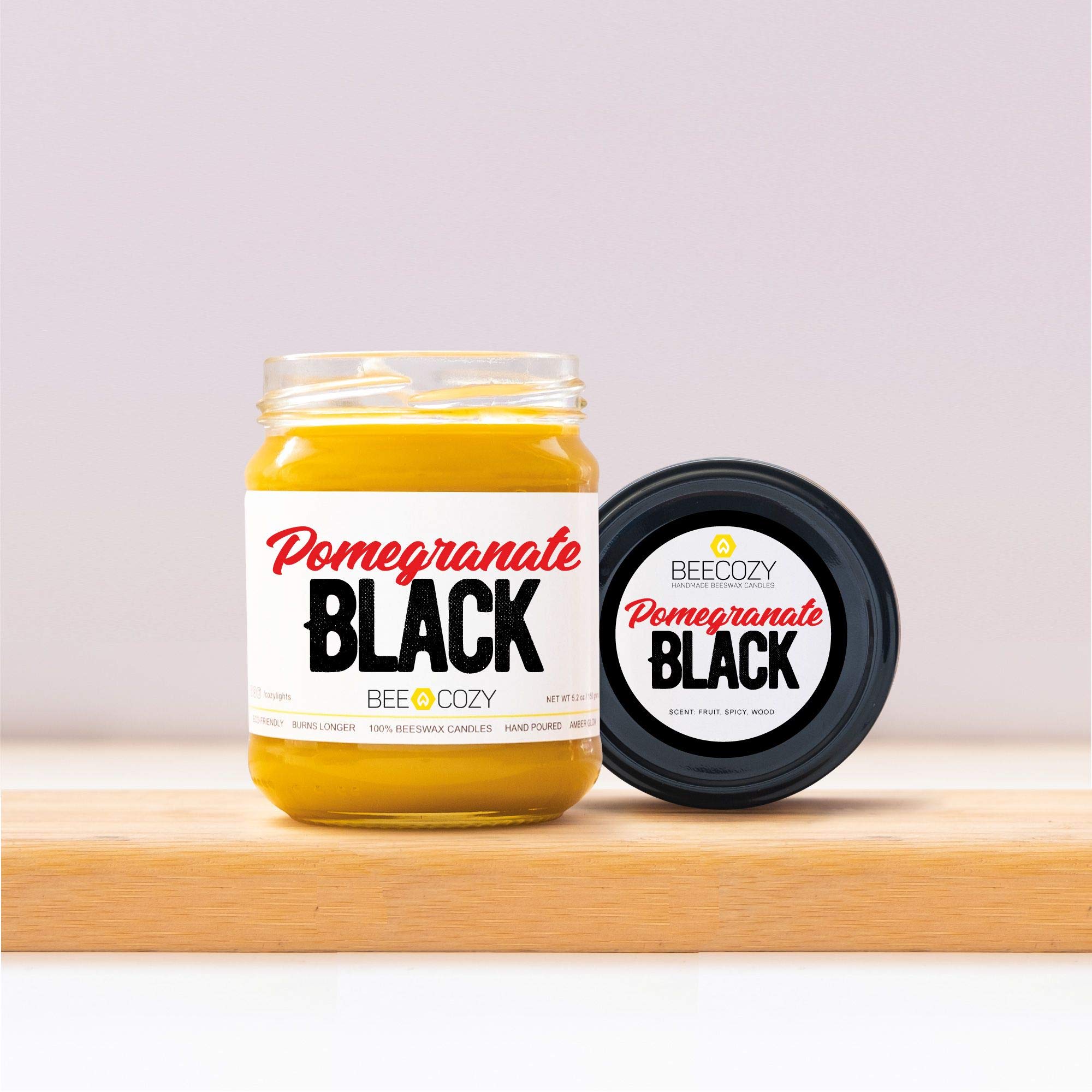 Bougies en cire d'abeille Meden BeeCozy artisanales parfum grenade noire