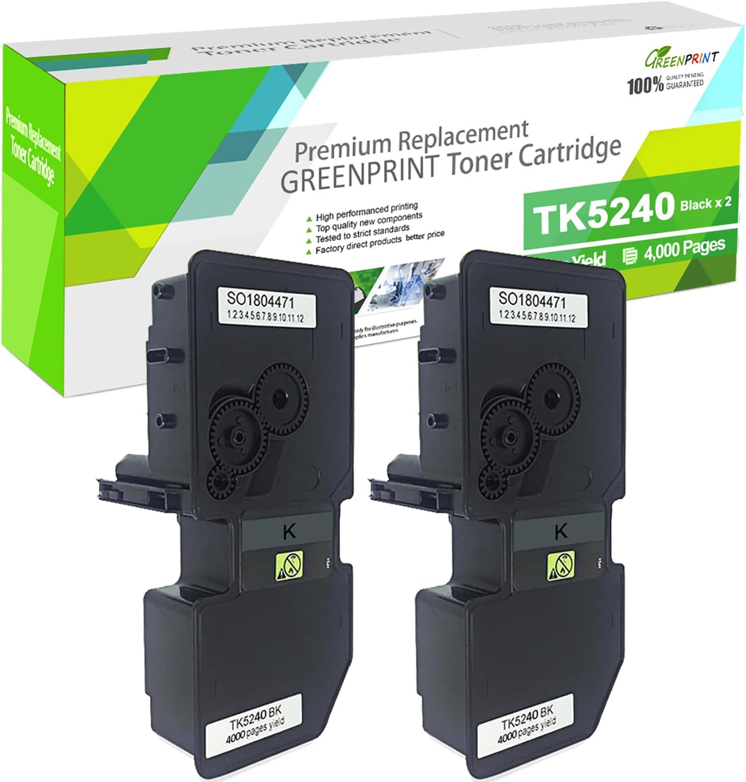 2 Black TK5240 TK-5240 1T02R70NL0 Compatible Toner Cartridges for Kyocera ECOSYS P5026 P5026cdn P5026cdw M5526 M5526cdn M5526cdw Printer