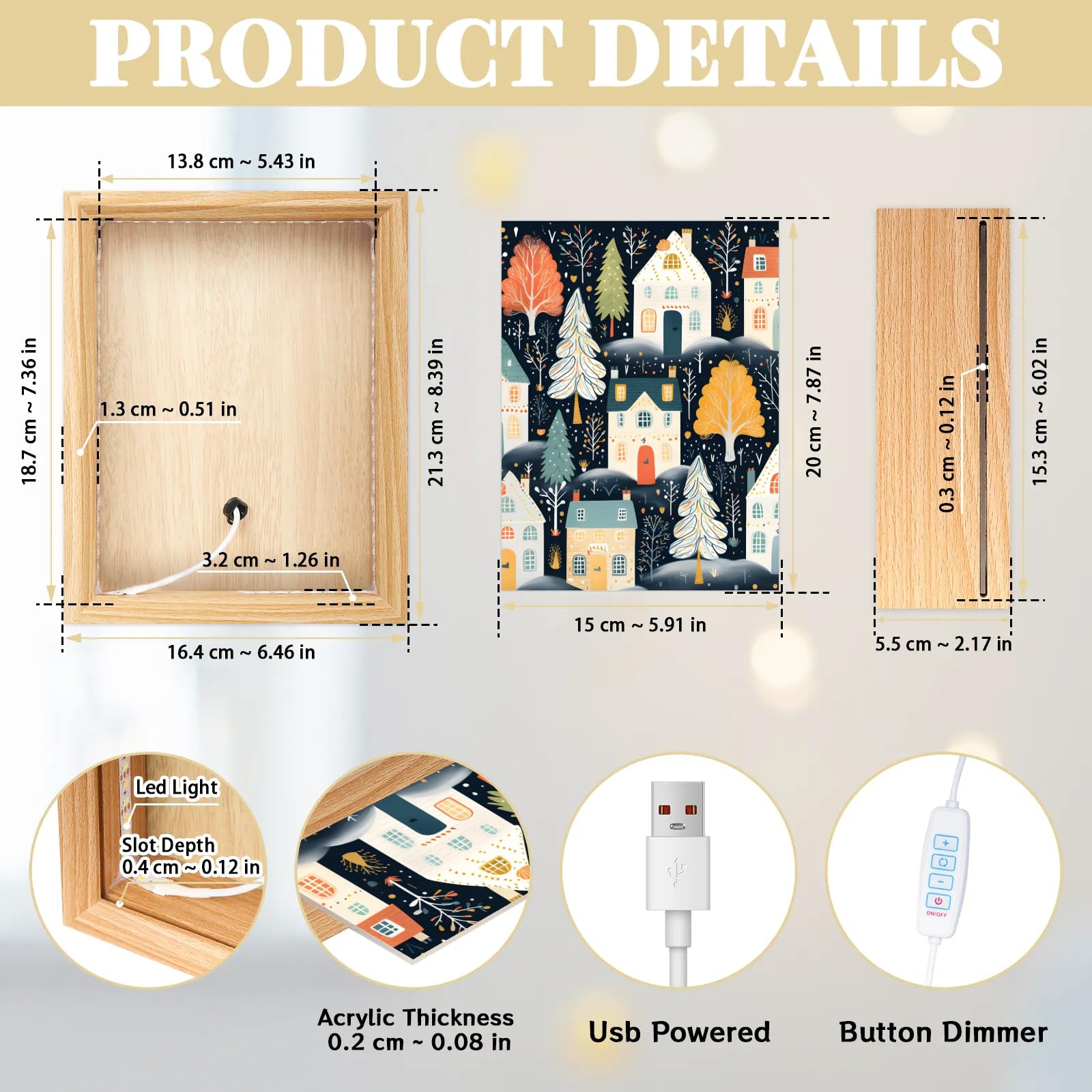 Light Up Painting, Graffiti Forest Wall Art Picture Light Cartoon Forest Light Up Desktop Art Decor, 10 Brightness, USB Powered, 3 Lighting Modes, Anxiety Relief Gift for Bedroom Home - Without Frame