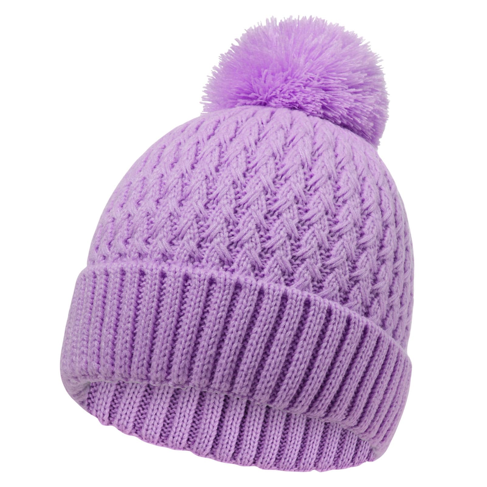 Winter Hat for Kids Children, Girls Beanie with Pom Pom, Girls Accessories Knit Beanies Cap Age 7-12