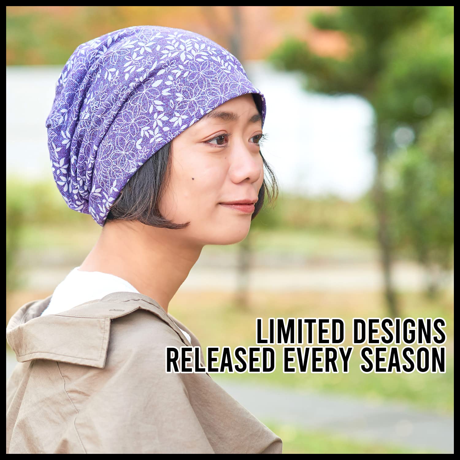 Mens Slouchy Organic Cotton Beanie - Baggy Oversized Womens Chemo Cap Hat