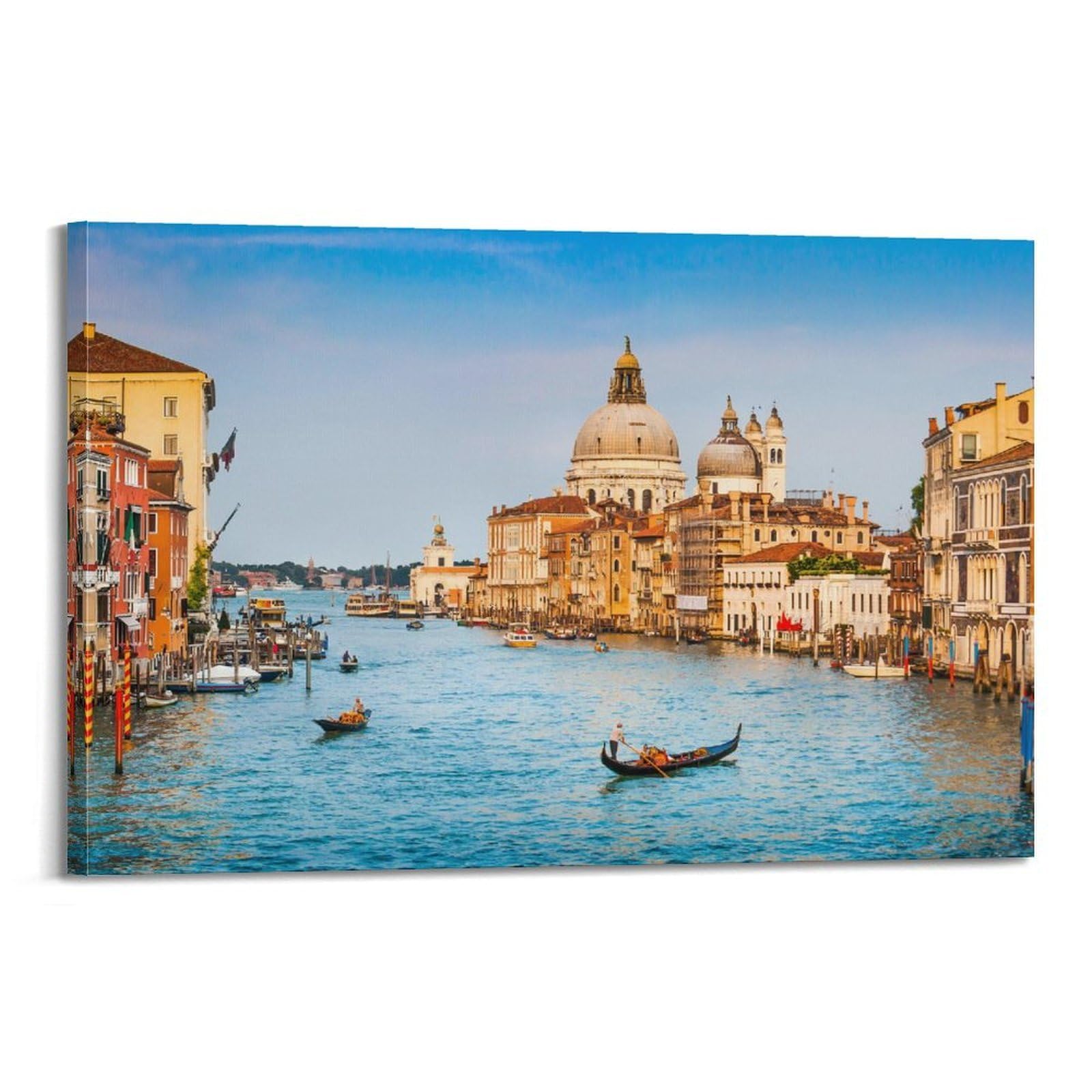 DSZLJY Vintage Travel Poster Venice Italy Grand Canal Gondola Poster Decorative Painting Canvas Wall Posters And Art Picture Print Modern Family Bedroom Decor Posters 20x30inch(50x75cm)