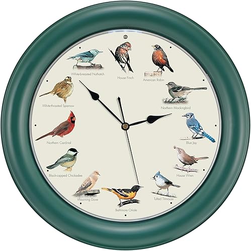 Mark Feldstein, The Original Singing Bird Clock, 10.7 pulgadas, verde