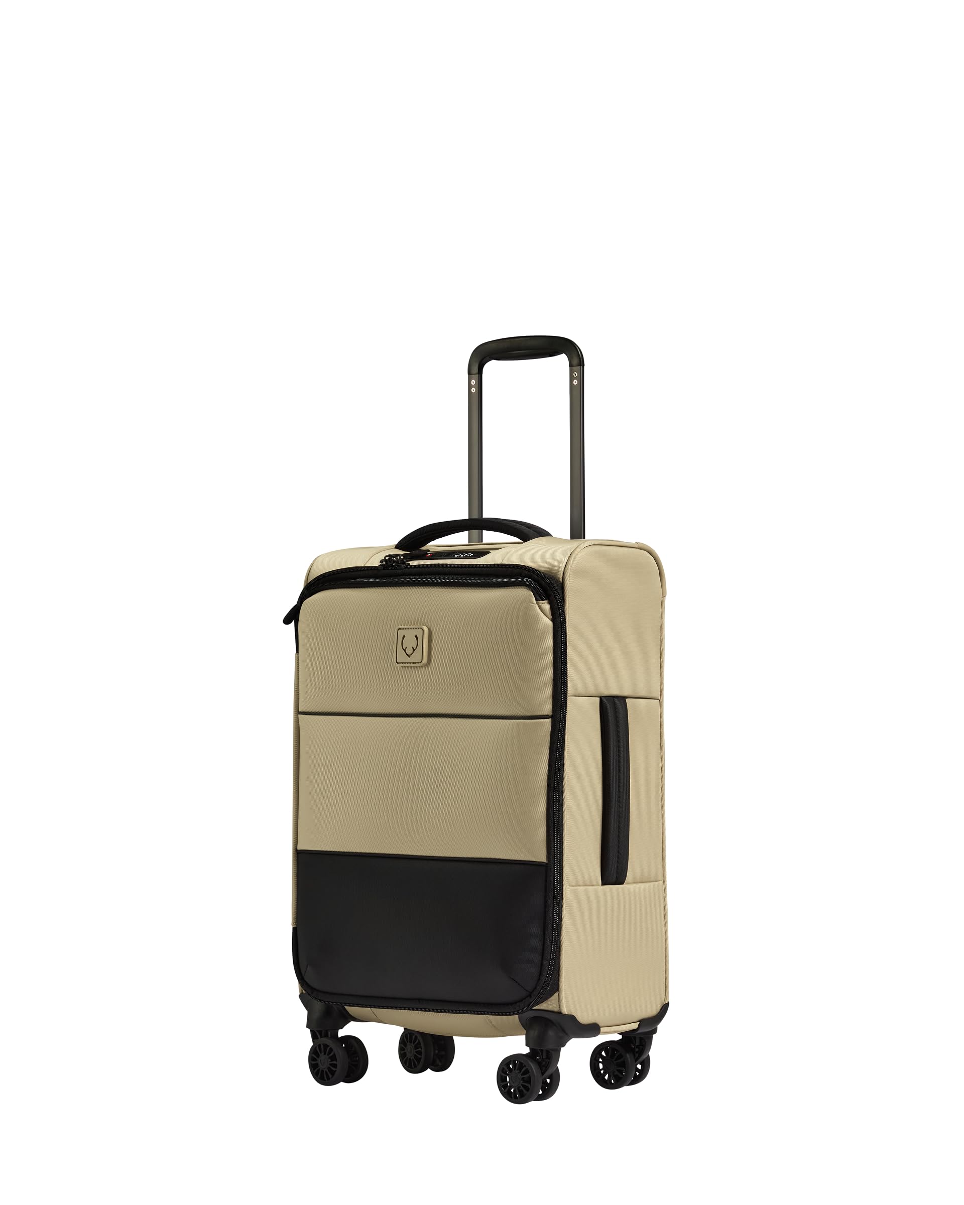 antler Soft Stripe Carry On Luggage 22x14x9 Airline Approved - Cabin Suitcase with Expander, Adjustable Handle, 4 Spinner Wheels, Lightweight, TSA Lock - Recycled Polyester Luggage - Sand Yellow-picture-47