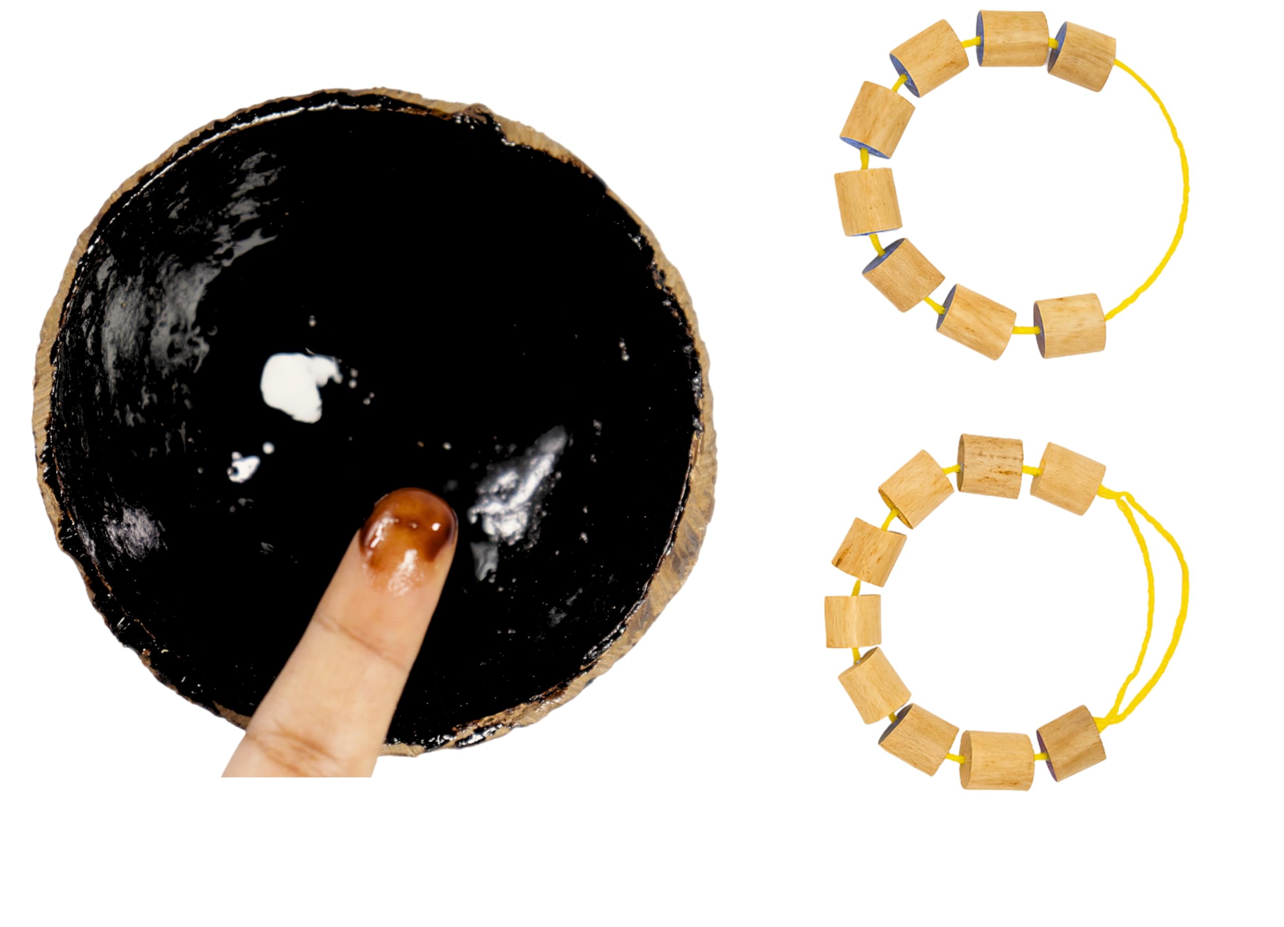 Vasambu Bracelet Bangles With Vengai Pal Pottu For New Born Babies, Traditional South Indian Baby Grooming Combo Kits,3 Count,Black