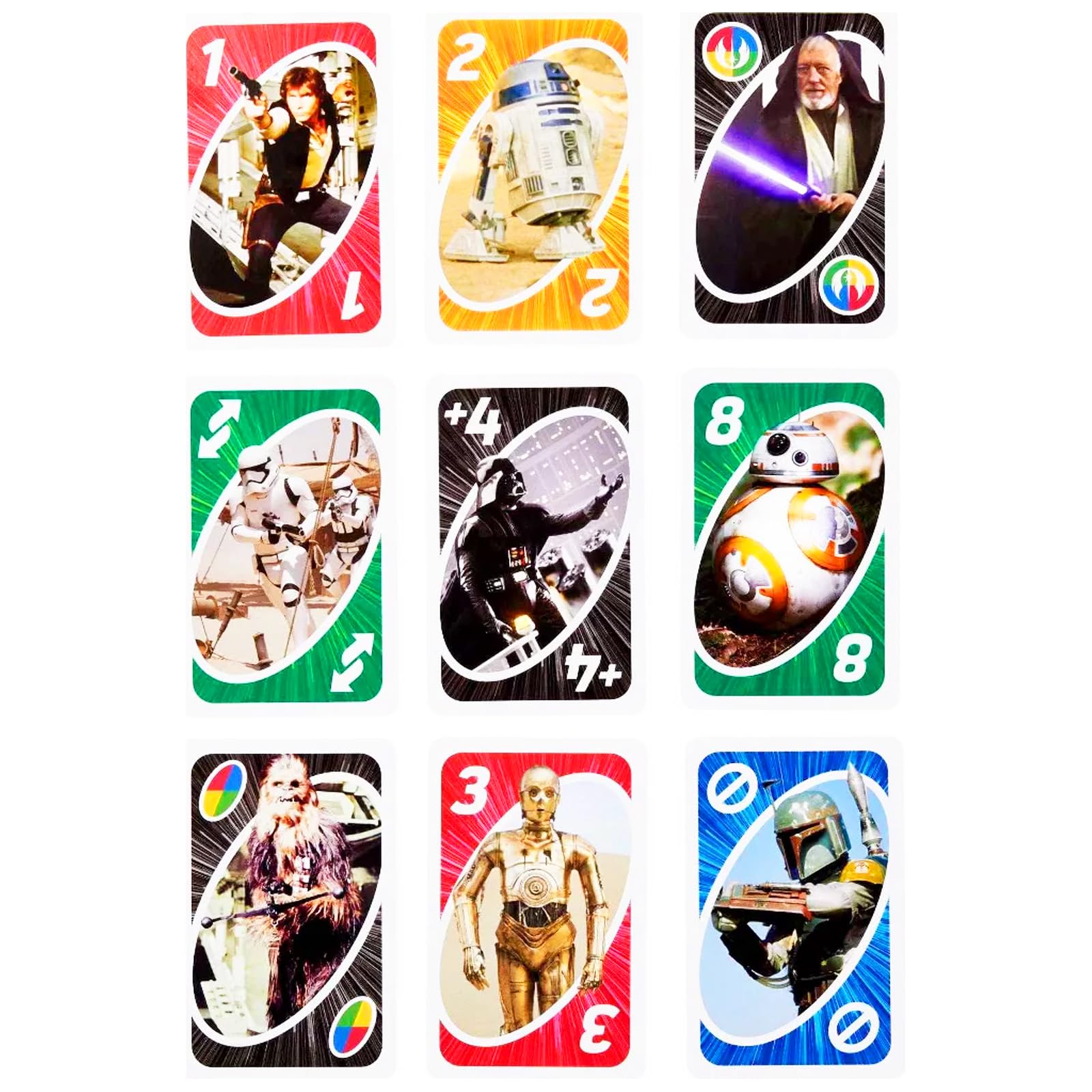 Star Wars UNO - Juego de cartas - Paquete con mazo UNO con temática de película para niños y calcomanías, más | Juego de cartas de Star Wars para niños, noche de juego familiar