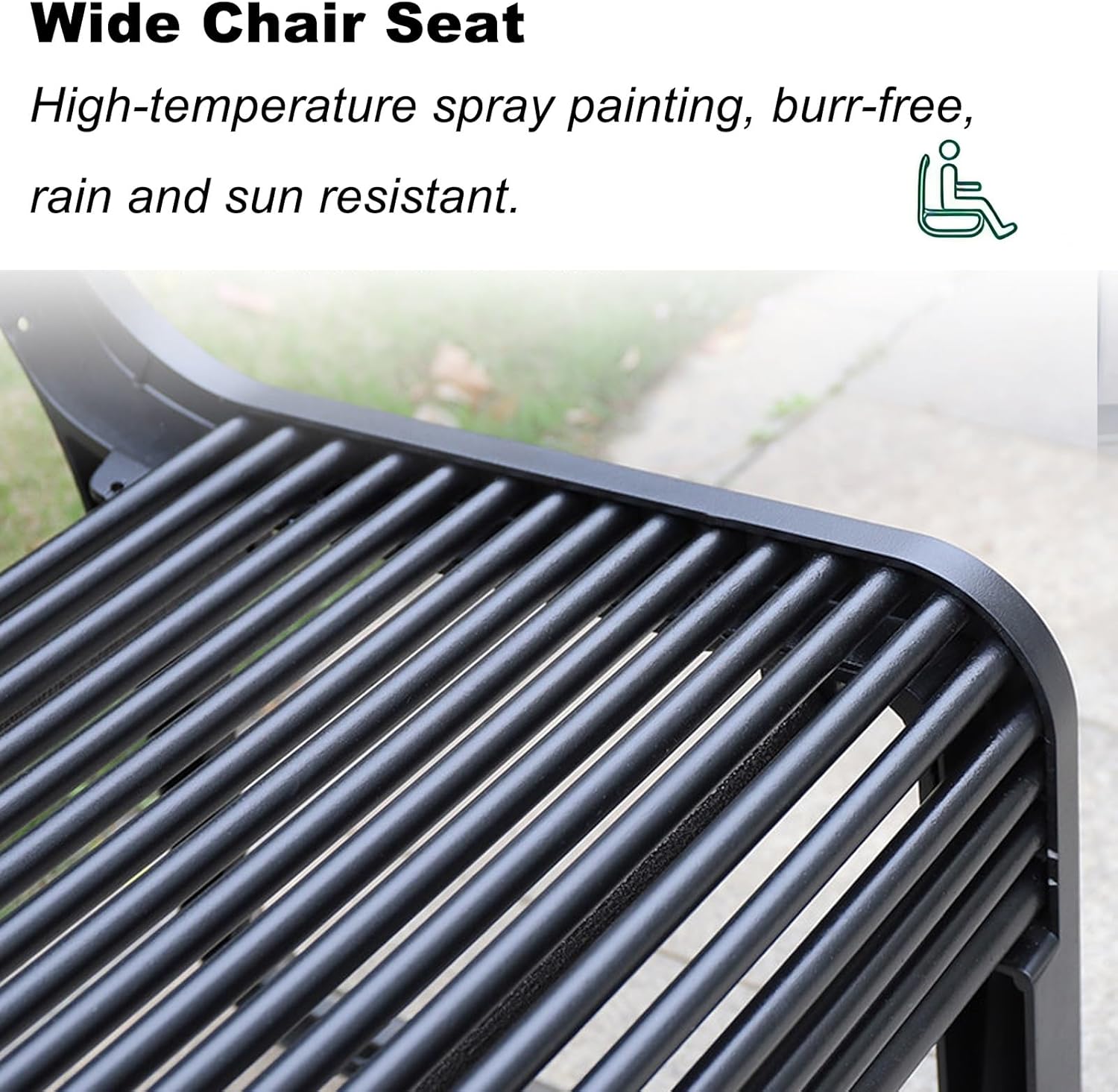 Outdoor Metal Bench, 3 Person Park Bench, Windproof and Rainproof, Suitable for Patios, Terraces, Streets, and Gardens(Black,180x52x42cm/71x20x17in)