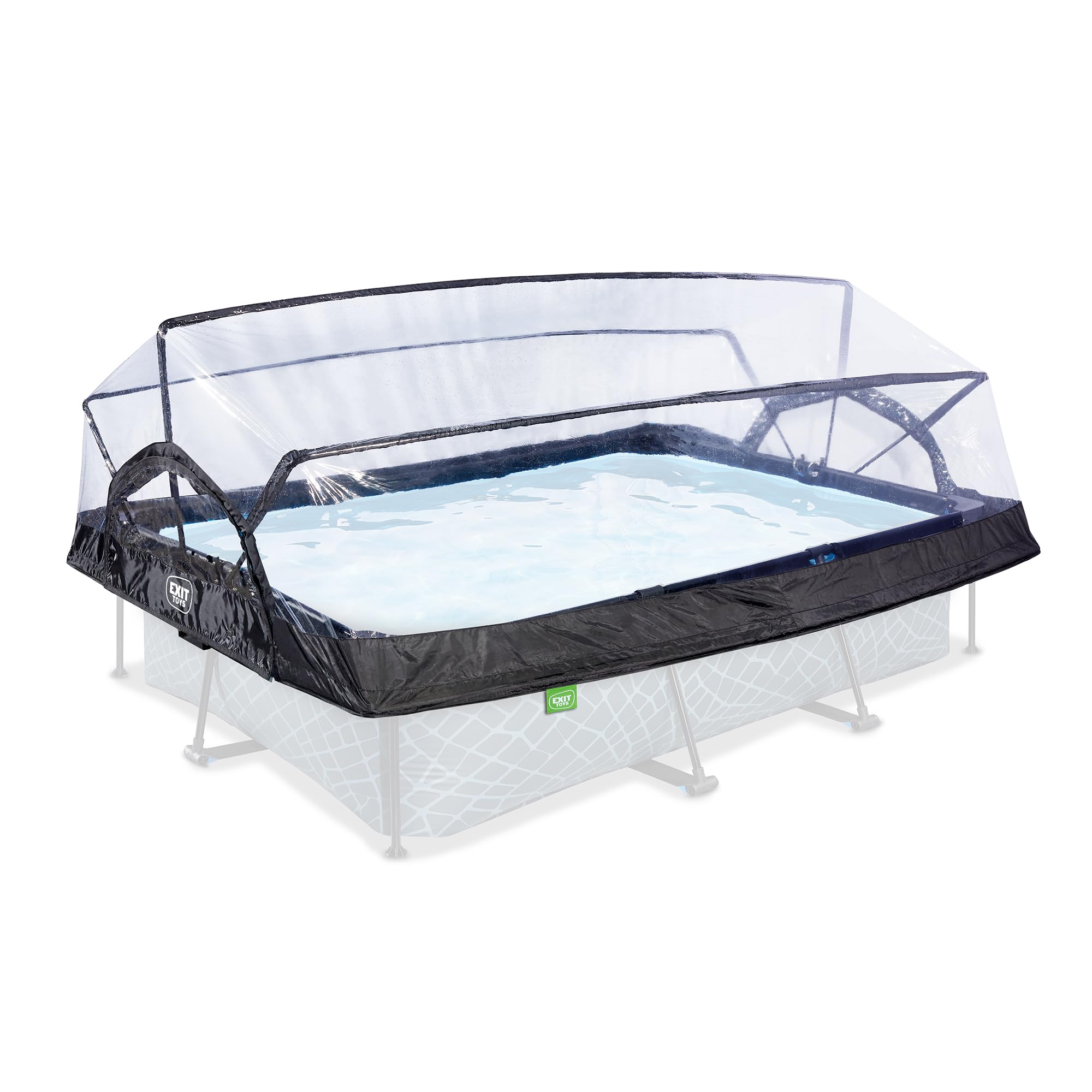 EXIT Toys Dôme Piscine Hors Sol Rectangulaire 300 x 200 cm – Abri Piscine Hors Sol Universel pour Piscines Tubulaires – Compatible Intex et Bestway – Dôme Pliable – Transparent