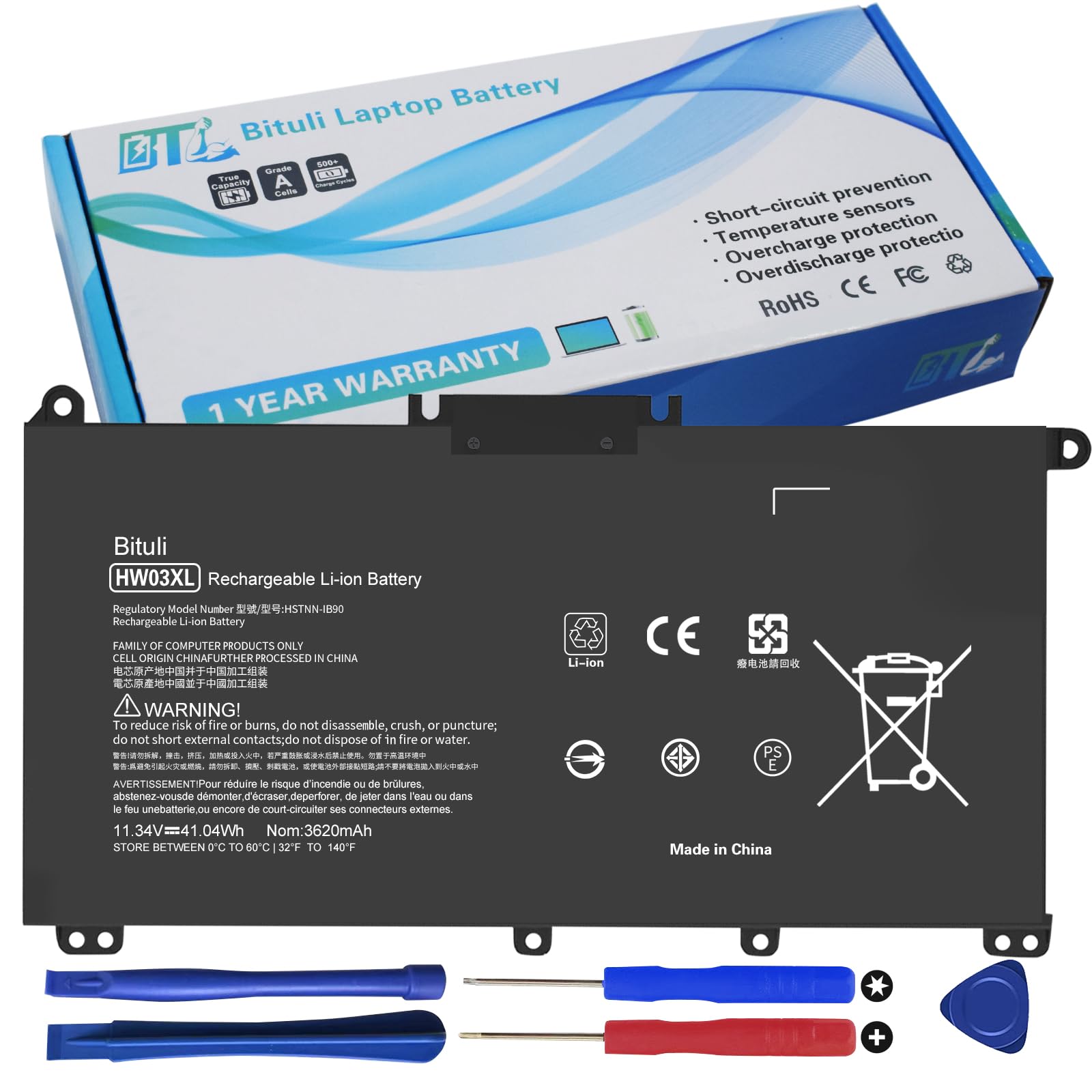 41Wh HW03XL L97300-005 Laptop Battery Replacement for HP Pavilion 15-EG 15-eg0xxx 15-eg0073cl 15-eg0070wm 15-EH 17-CN 17-cn0xxx 17-CP 17-cpo700dx Series L96887-421 l97300-005 HW03041xl-pl