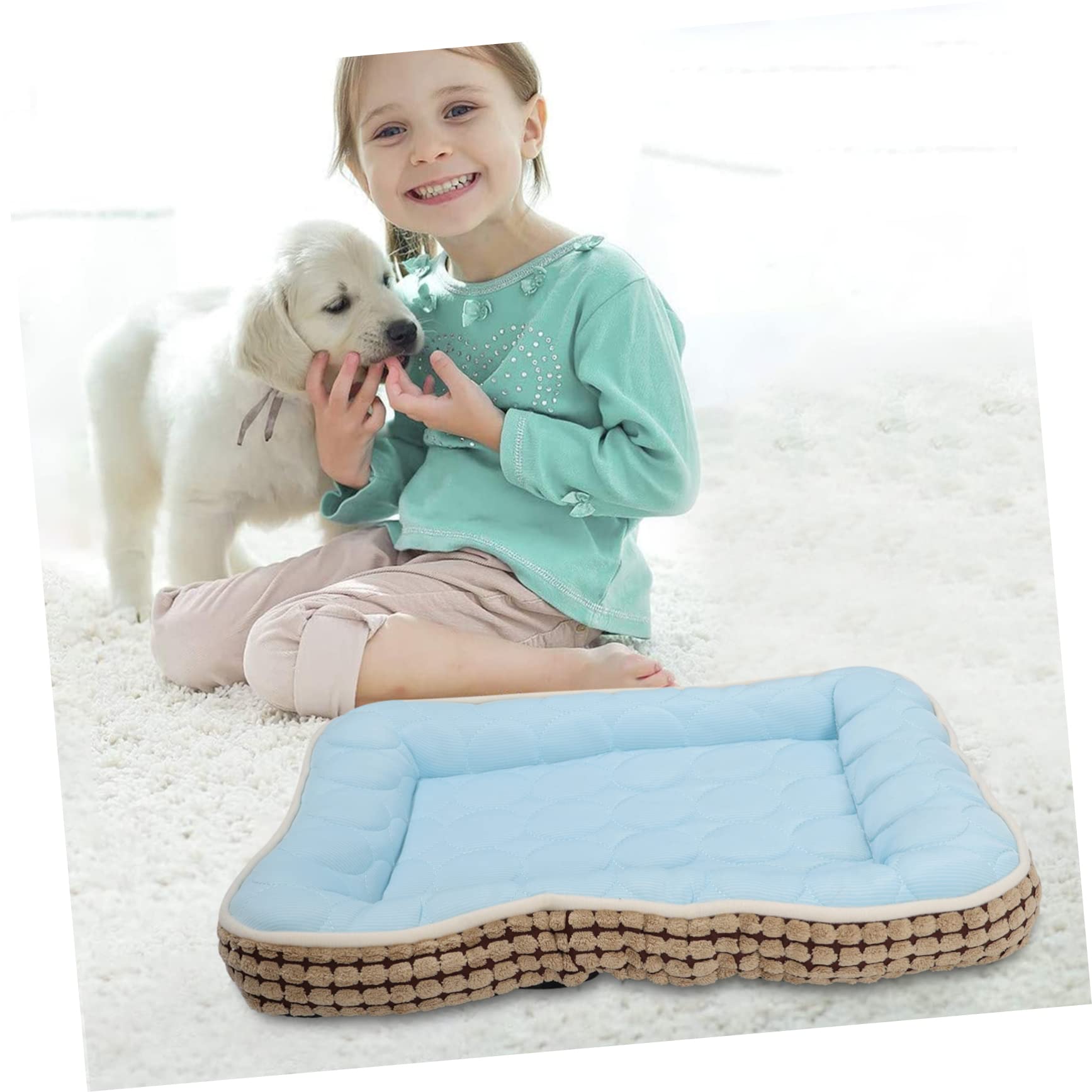 COLLBATH Tappetino Refrigerante per Cani e Animali, in Cotone Traspirante, Pieghevole, per Divano e Cassa, per L'estate