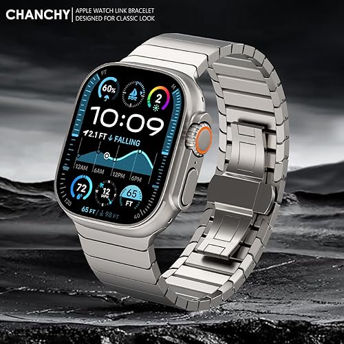 Miniatura 6 de CHANCHY - Correa de acero inoxidable para Apple Watch Ultra de 49454442414038 mm, correa de metal con cierre plegable para Apple Watch Series