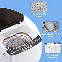 Vista 5 de 2.0 Cu Ft Compact Washing Machine, 16 lbs Portable Washing Machine with 8 Wash Programs, Compact Laundry Washer for Homes & Apartments, Dorm, Small
