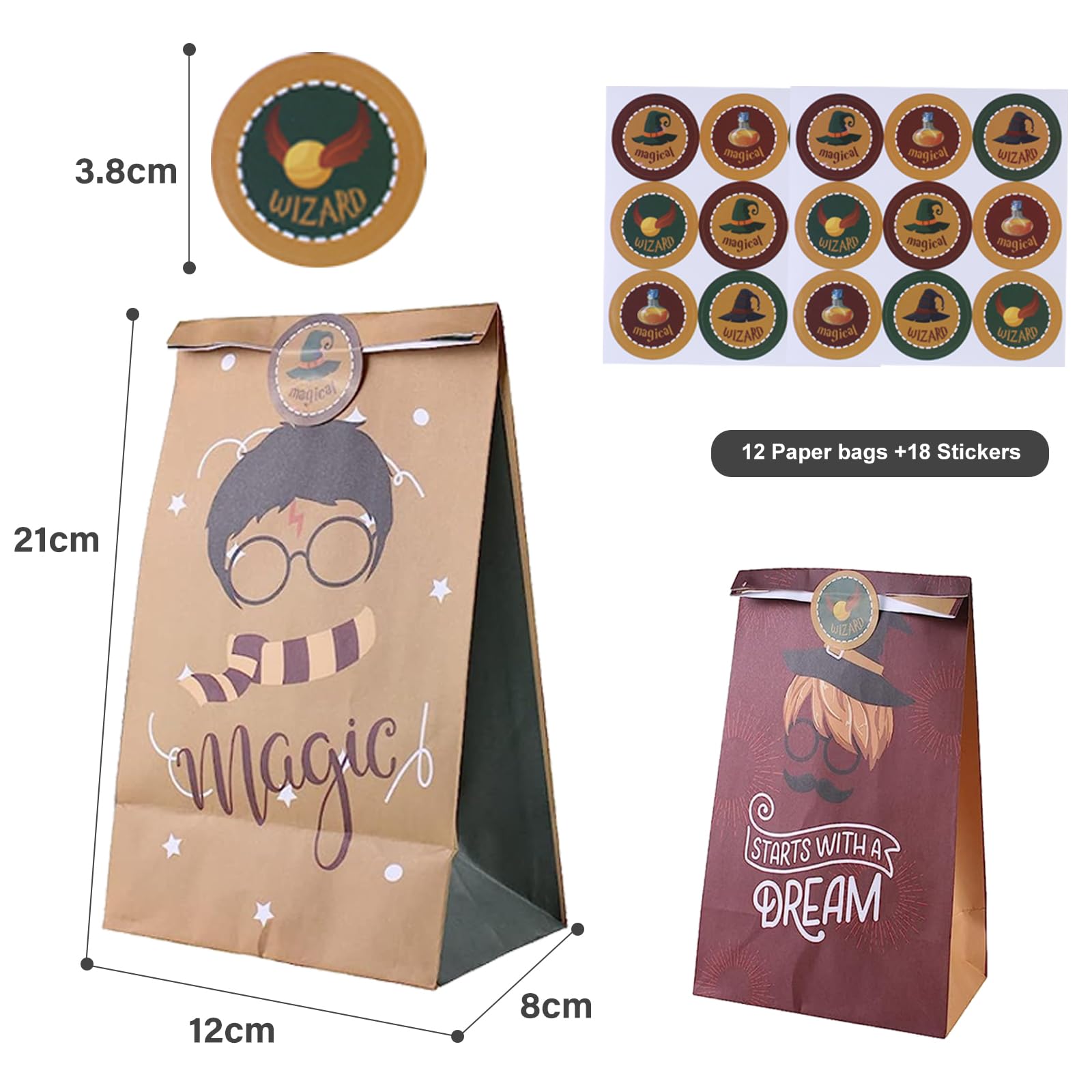 Kit Festa A Tema Wizard 94 Pezzi - Braccialetti, Sacchetti, Adesivi E Inviti Per Compleanni - Foto 2
