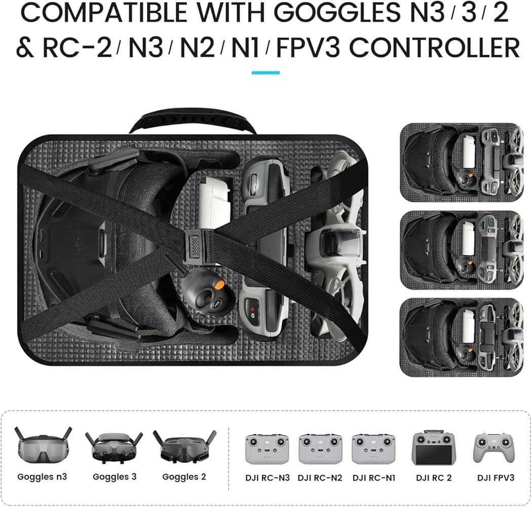 étui Lunettes Dji Étui De Transport Rigide BeisDirect Pour DJI Neo N3 - Protection Complète Lunettes Et Accessoires Drone Sac Rangement équipement Drone