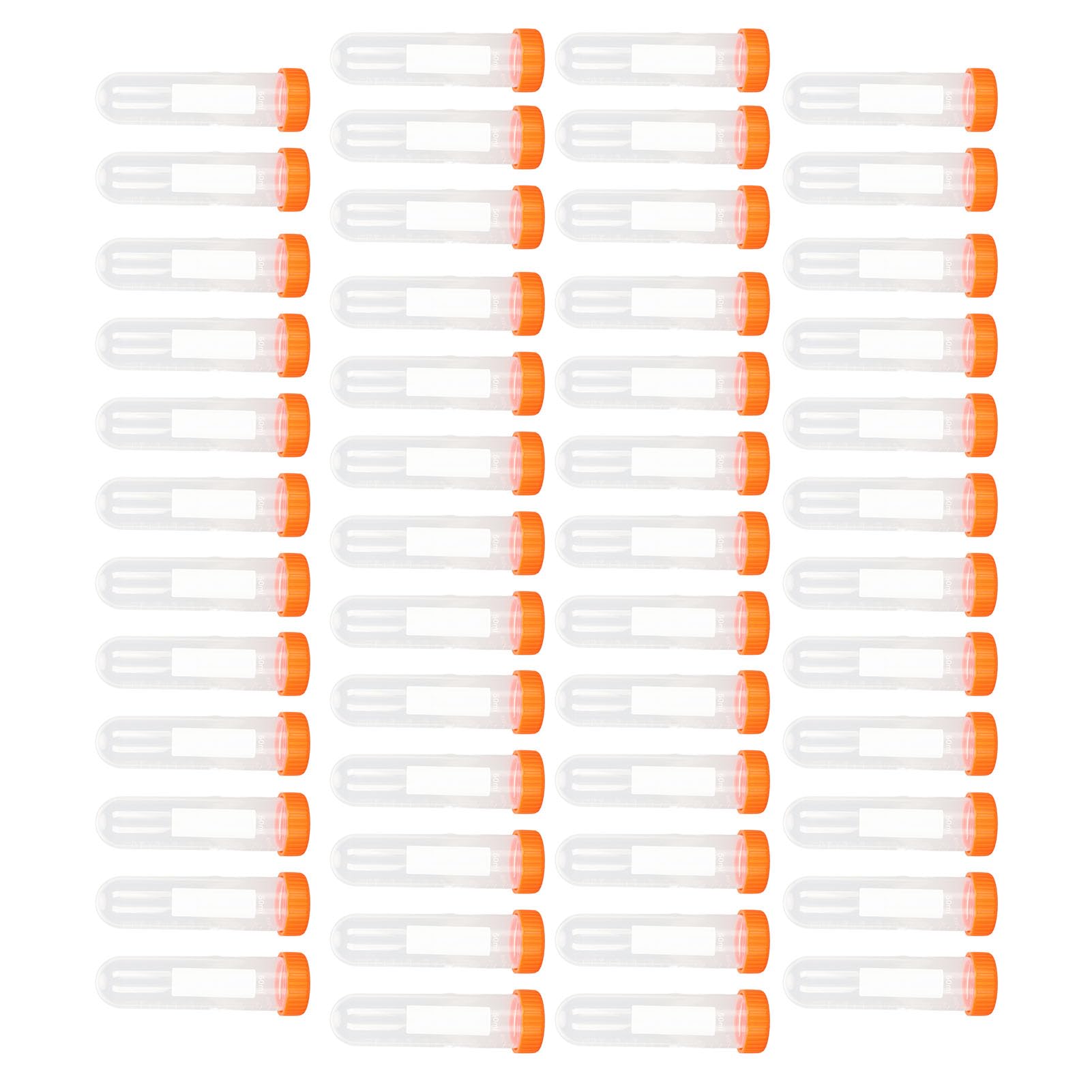 50pcs Centrifuge Tubes 50ml Strong Plastic Screw Caps for Laboratory Experiments
