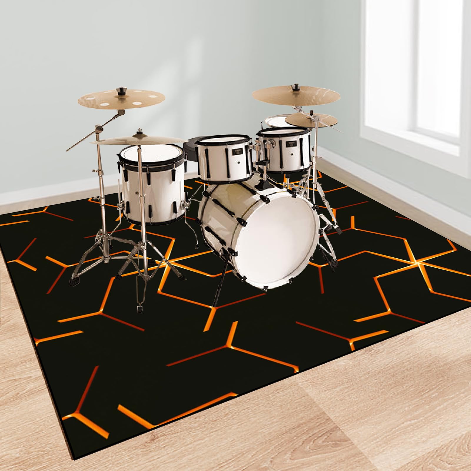Mata do baterii elektronicznych dźwiękoszczelna mata bębnowa mata ochronna do akcesoriów perkusyjnych instrumenty muzyczne mata podłogowa mata akumulatorowa 160 x 140 cm