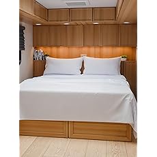 RV Short Queen Comforter Set for RV Camper - Comforter Set with Fitted & Flat Sheet, 4 Pillowcases - Tailored for RV Short Queen Beds - Cozy Essentials for Your RV Bedroom, Pale Pink
